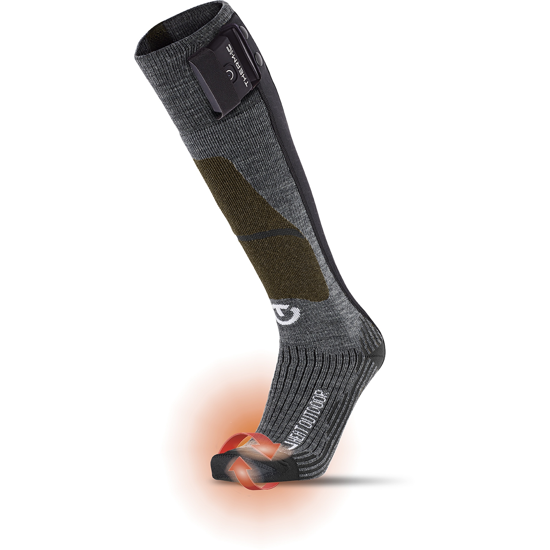 therm-ic Chaussettes Chauffantes - Powersock Heat Fusion - noir / or -  BIKE24