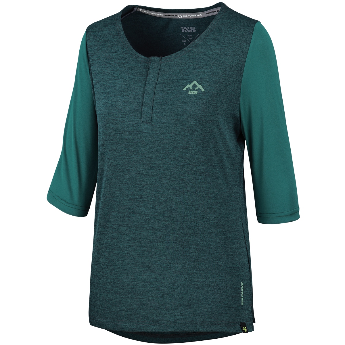 Bild von iXS Carve X Henley Radtrikot Damen - everglade/solid everglade
