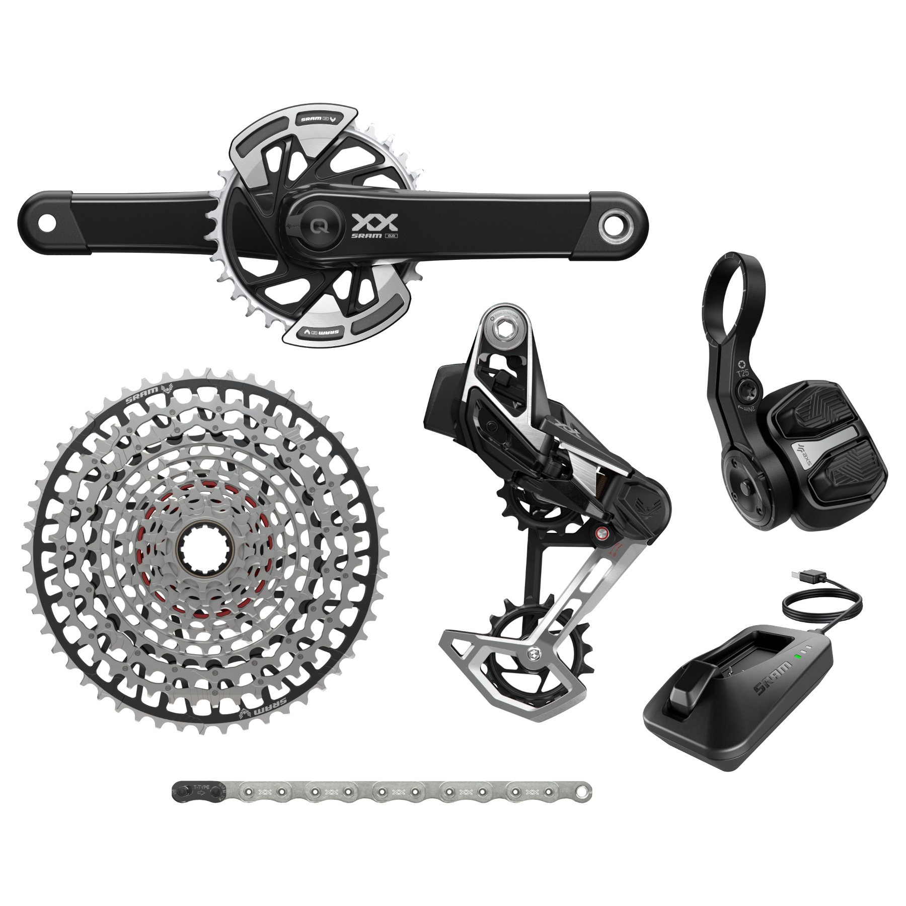 Picture of SRAM XX Eagle Transmission Groupset - AXS | T-Type | D1 - with Powermeter Crankset