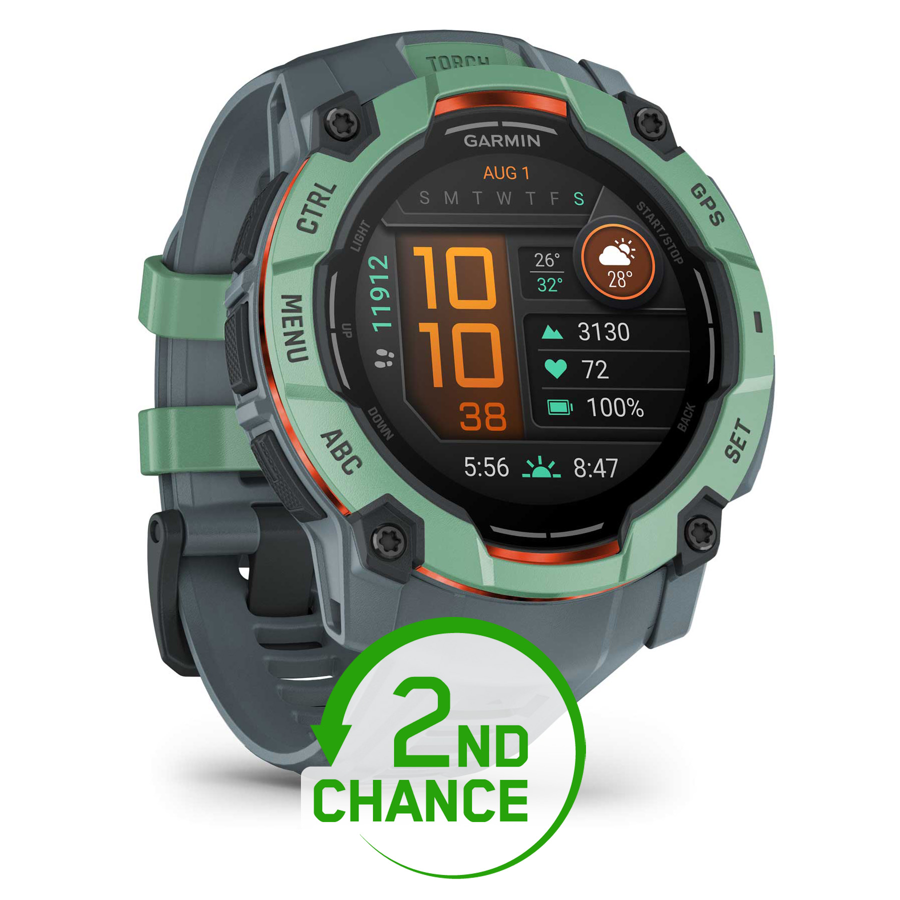 Productfoto van Garmin Instinct 3 AMOLED GPS Smartwatch - 50mm - Twilight/Neo Tropic - B-Keus