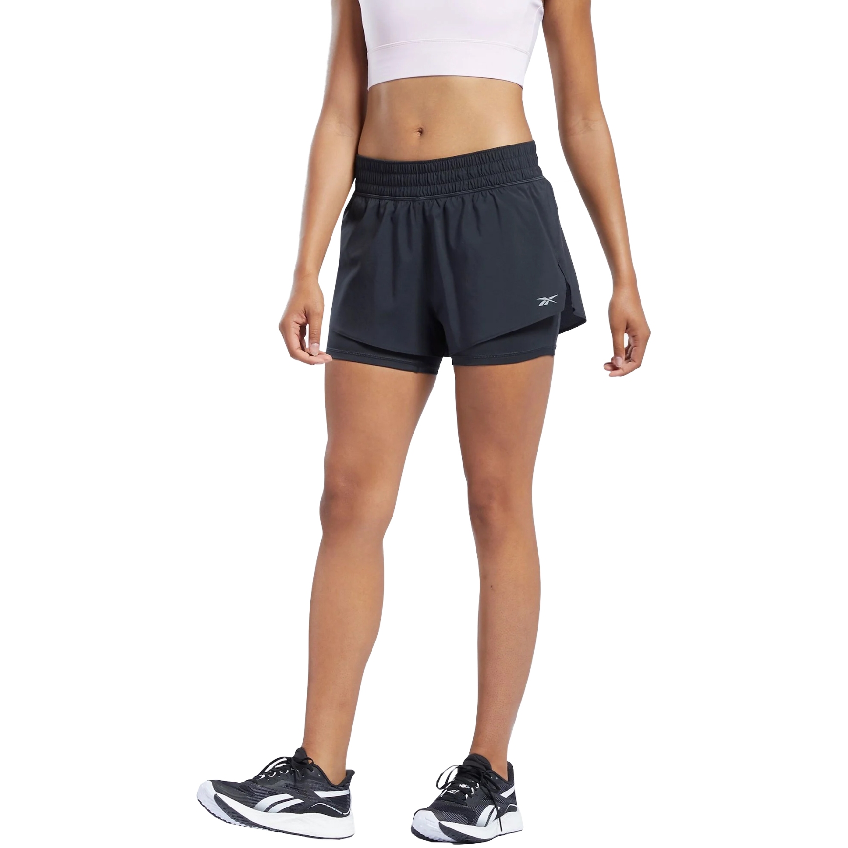 Image of Reebok Running Two-in-One Shorts Women - black