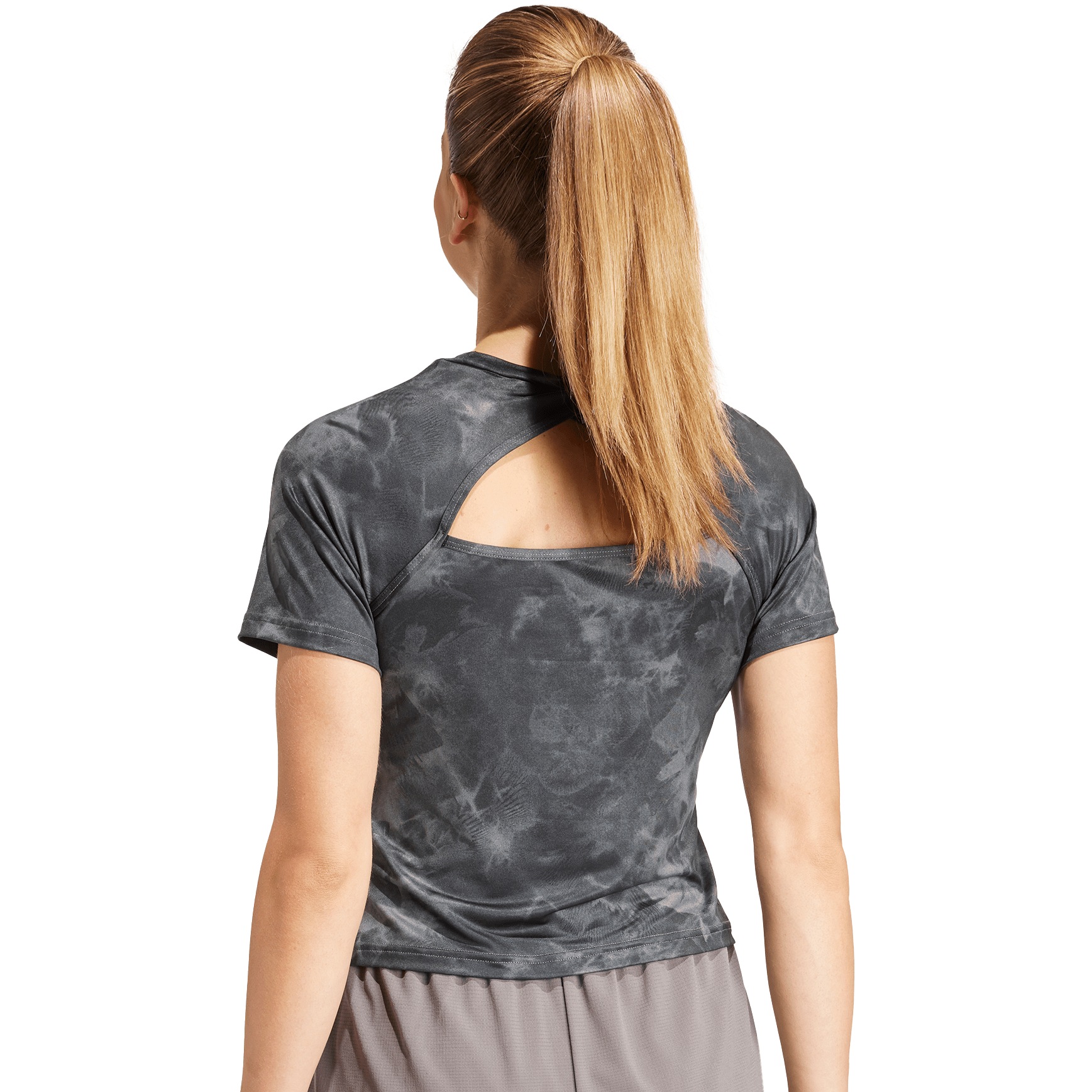 adidas T Shirt Femme Train Essentials Flower grey five carbon IN4300