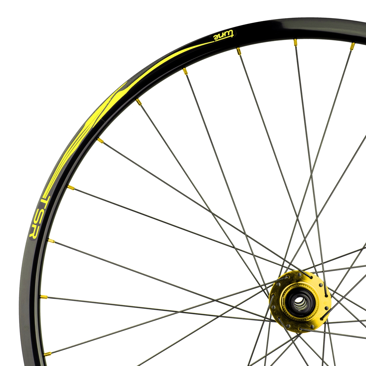 Produktbild von Tune TSR22 Disc Hinterrad - 28&quot; | ClimbHill CL | Standard Lager | Clincher | Centerlock | 12x142mm - 28-Loch - HG 3T - gold