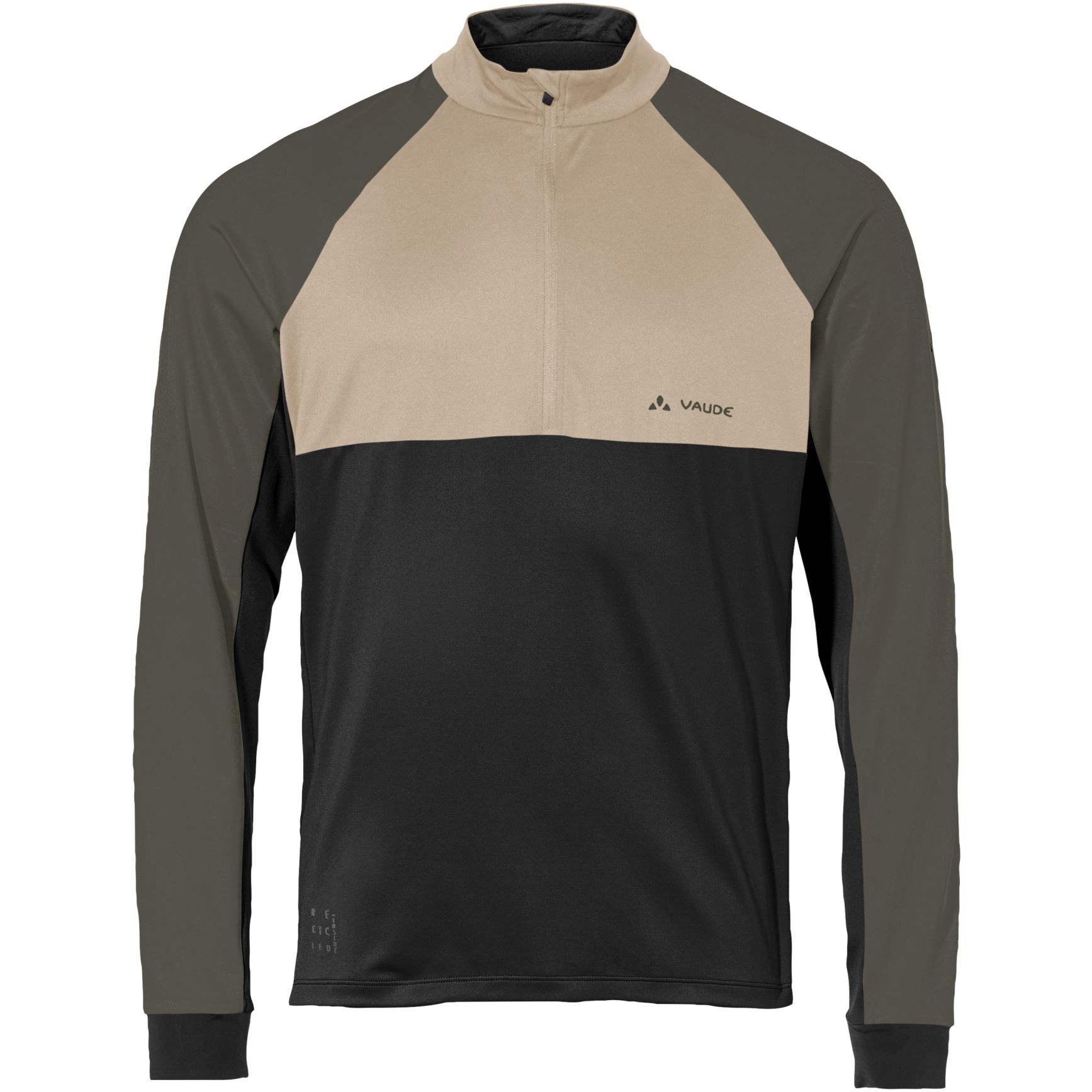 VAUDE Maglia Ciclismo Uomo Qimza Halfzip LS - Manica Lunga Elasticizzata, Traspirante, In Poliestere Riciclato, Colletto Rialzato