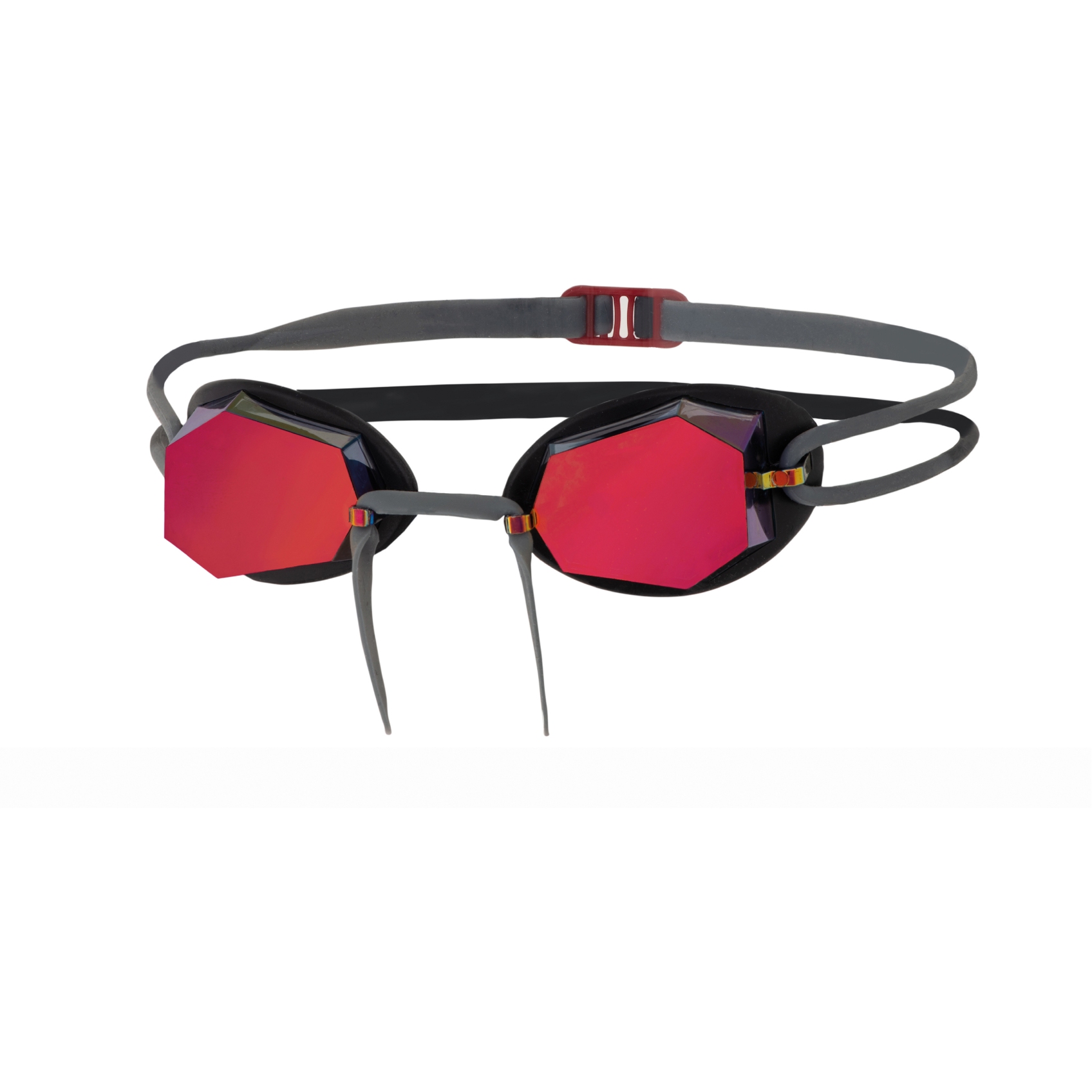 Picture of Zoggs Diamond Mirror Swim Goggles - Grey/Black/Mirrored Red