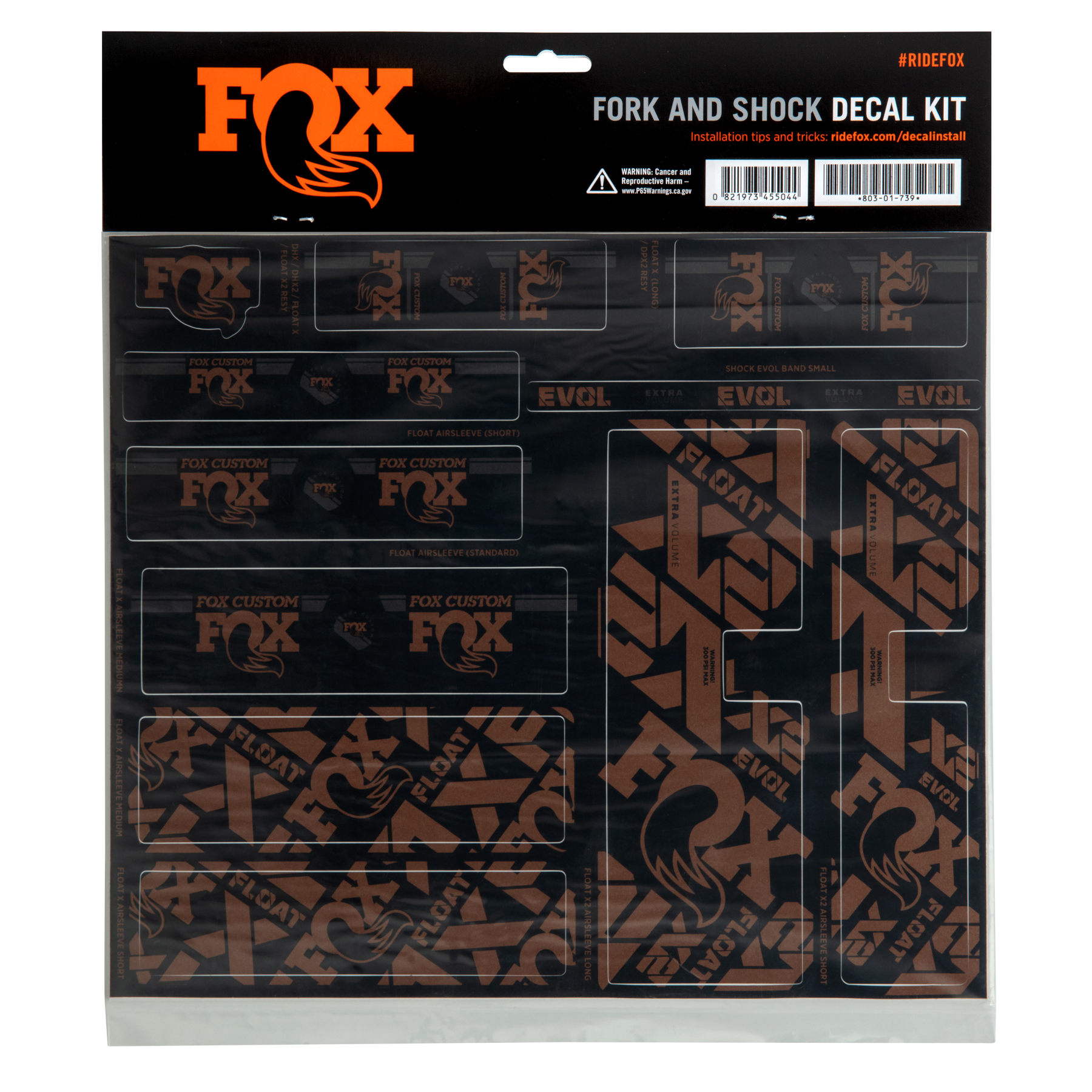 Produktbild von FOX CUSTOM Decal Kit - Aufkleber für Federgabel &amp; Dämpfer - Root Beer