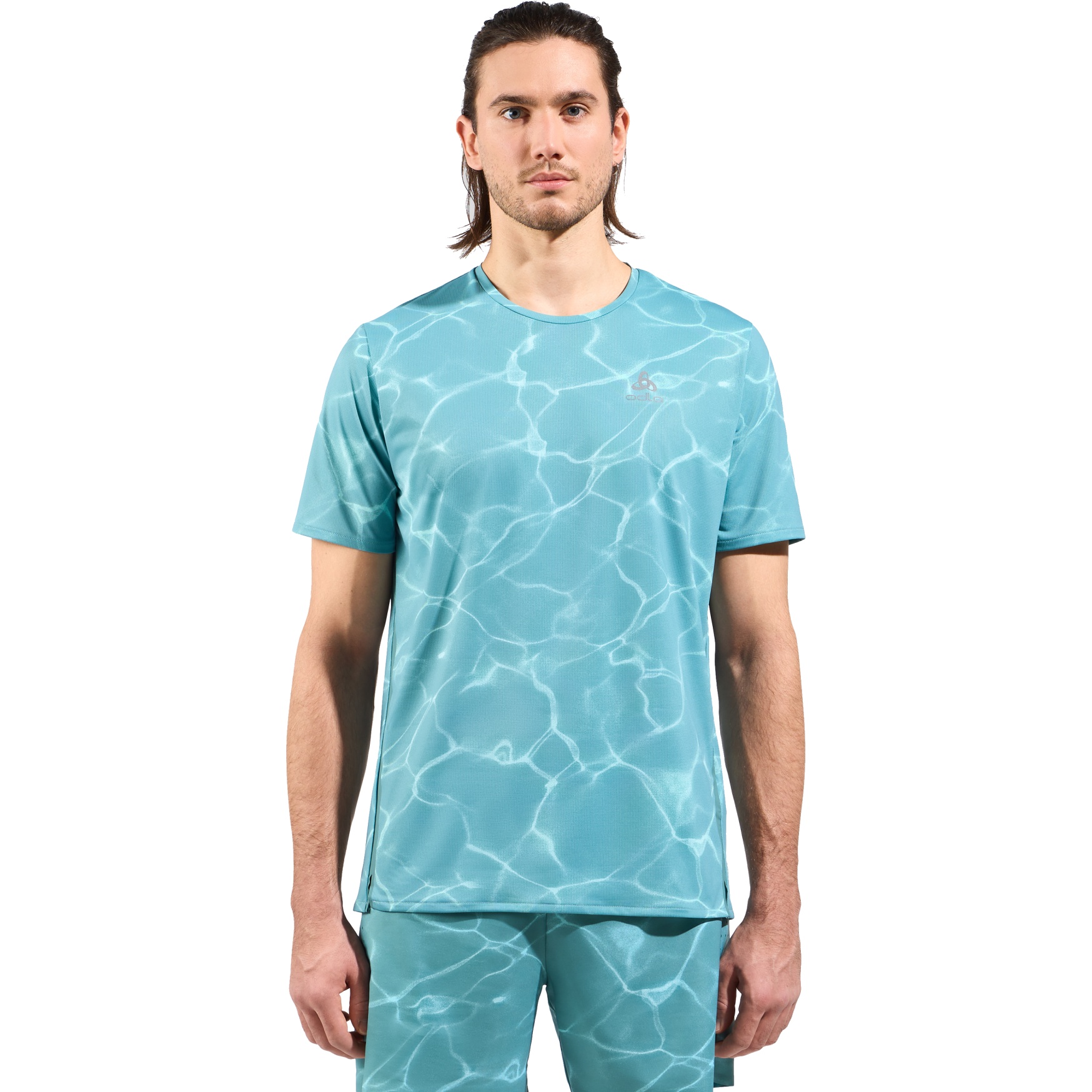 Produktbild von Odlo Zeroweight Chill-Tec Laufshirt mit Print Herren - arctic
