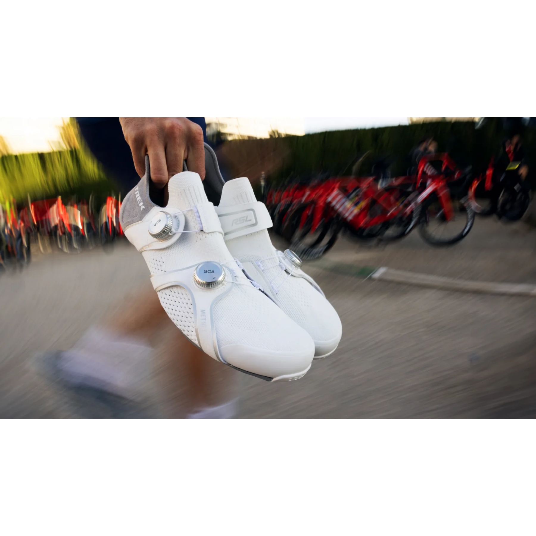 Trek RSL Knit Road Shoes - White/Silver | BIKE24