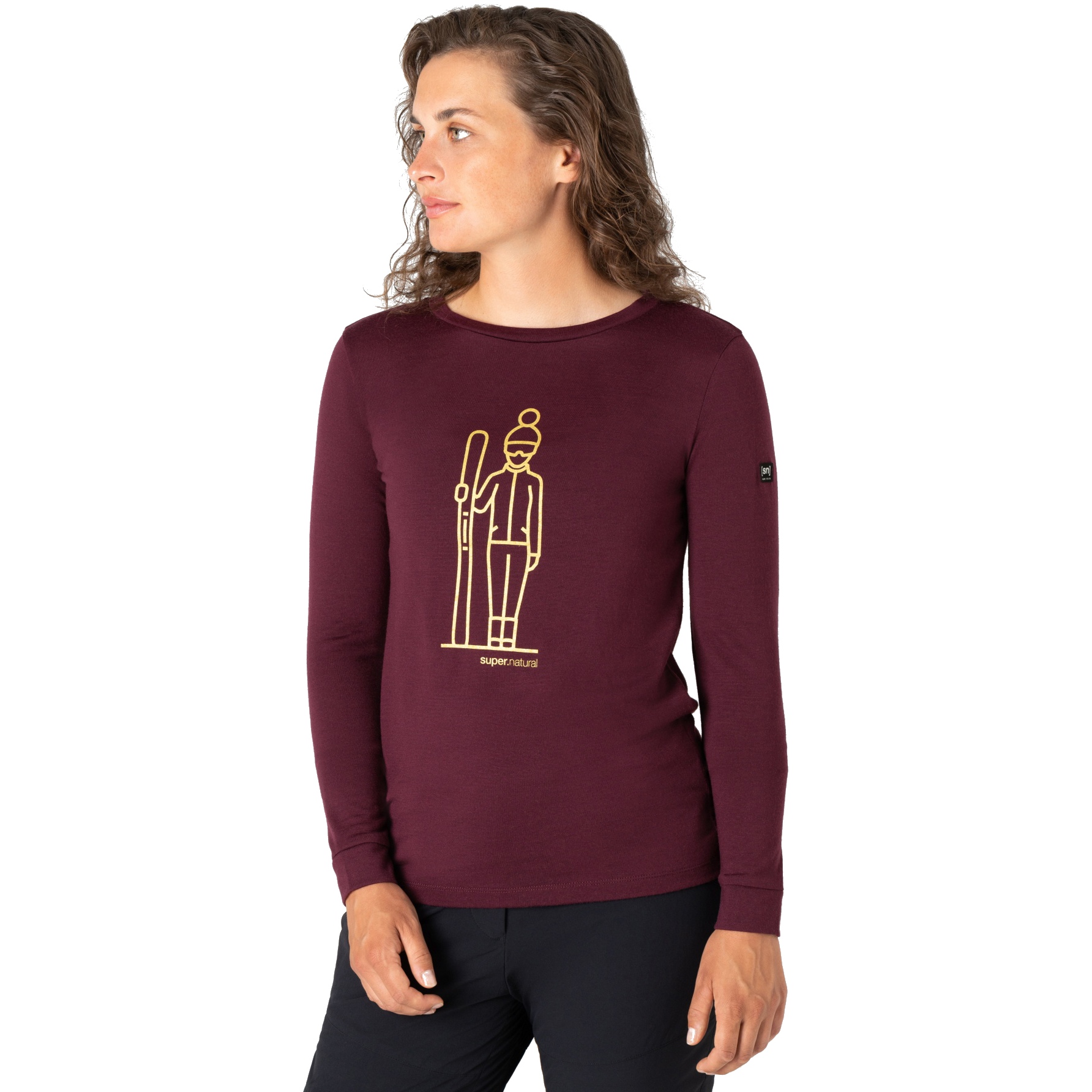Bild von SUPER.NATURAL Skianto Langarmshirt Damen - Wine Tasting/Gold