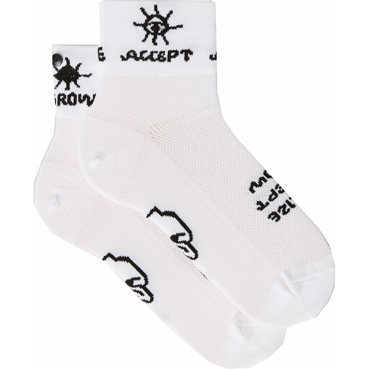Классические Велосипедные носки средней высоты со СКРЕЩЕННЫМИ ПАЛЬЦАМИ - Белые
