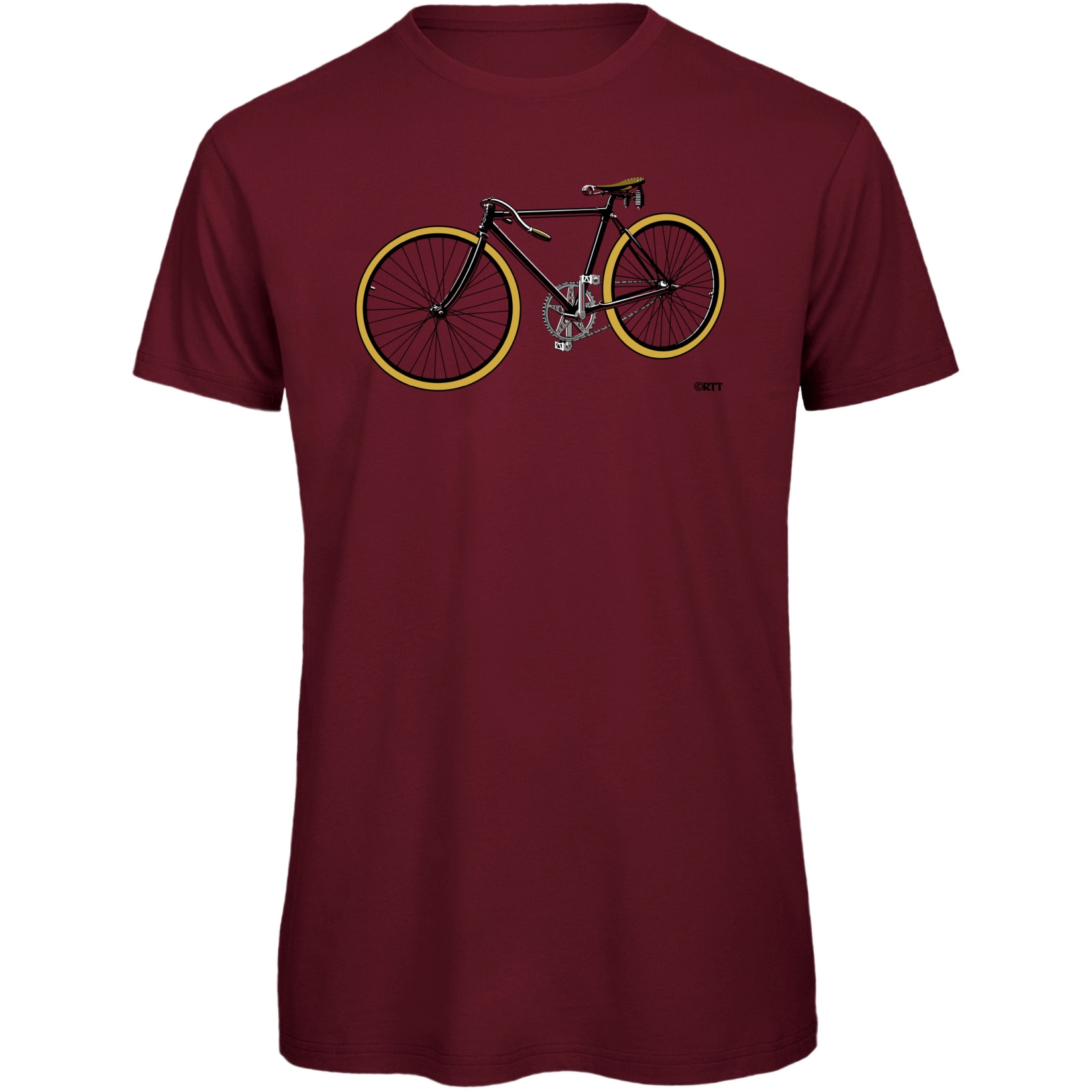 Productfoto van RTTshirts Fiets T-Shirt - Retro Racefiets - bordeaux