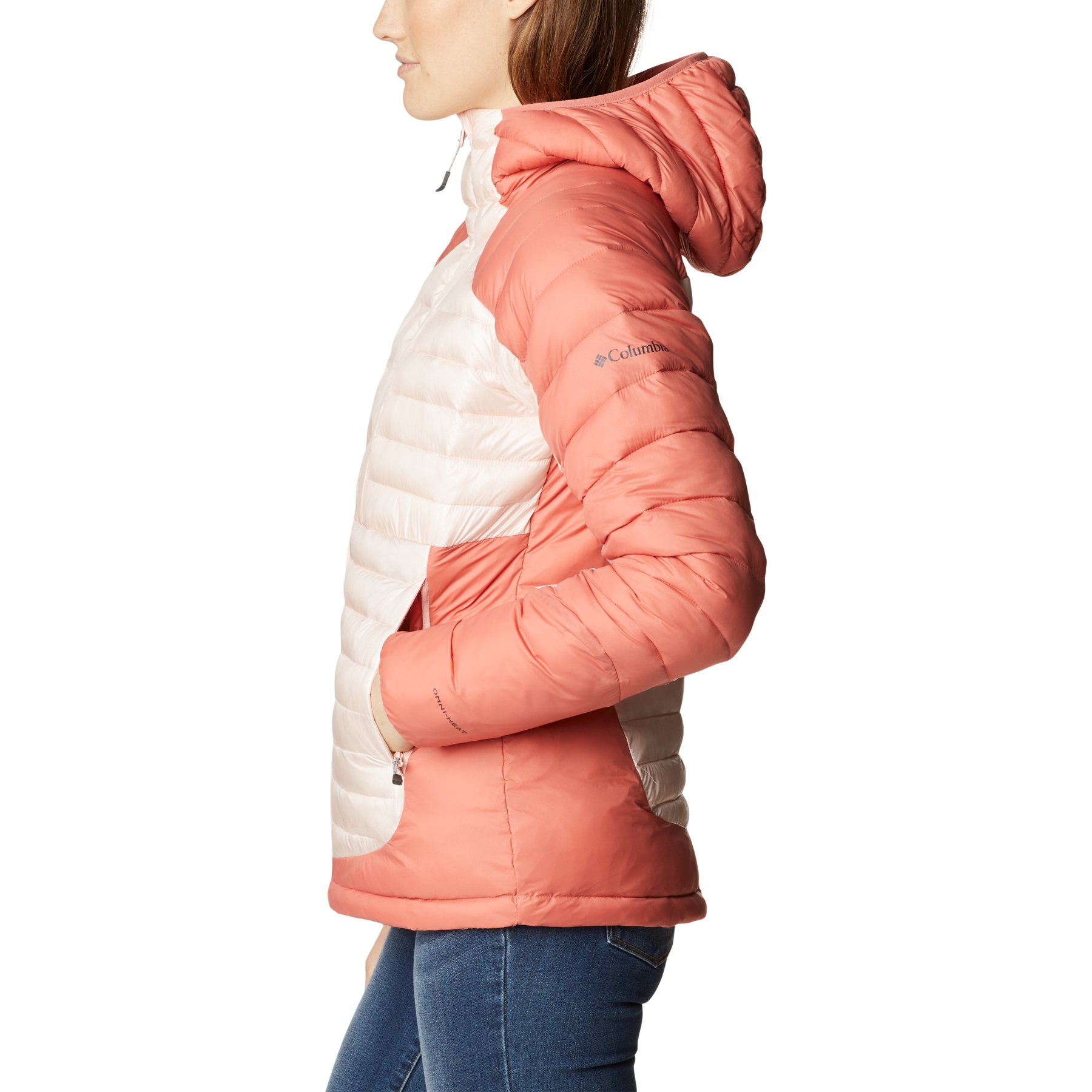 Columbia Chaqueta con Capucha Mujer - Powder Lite - Dark Coral