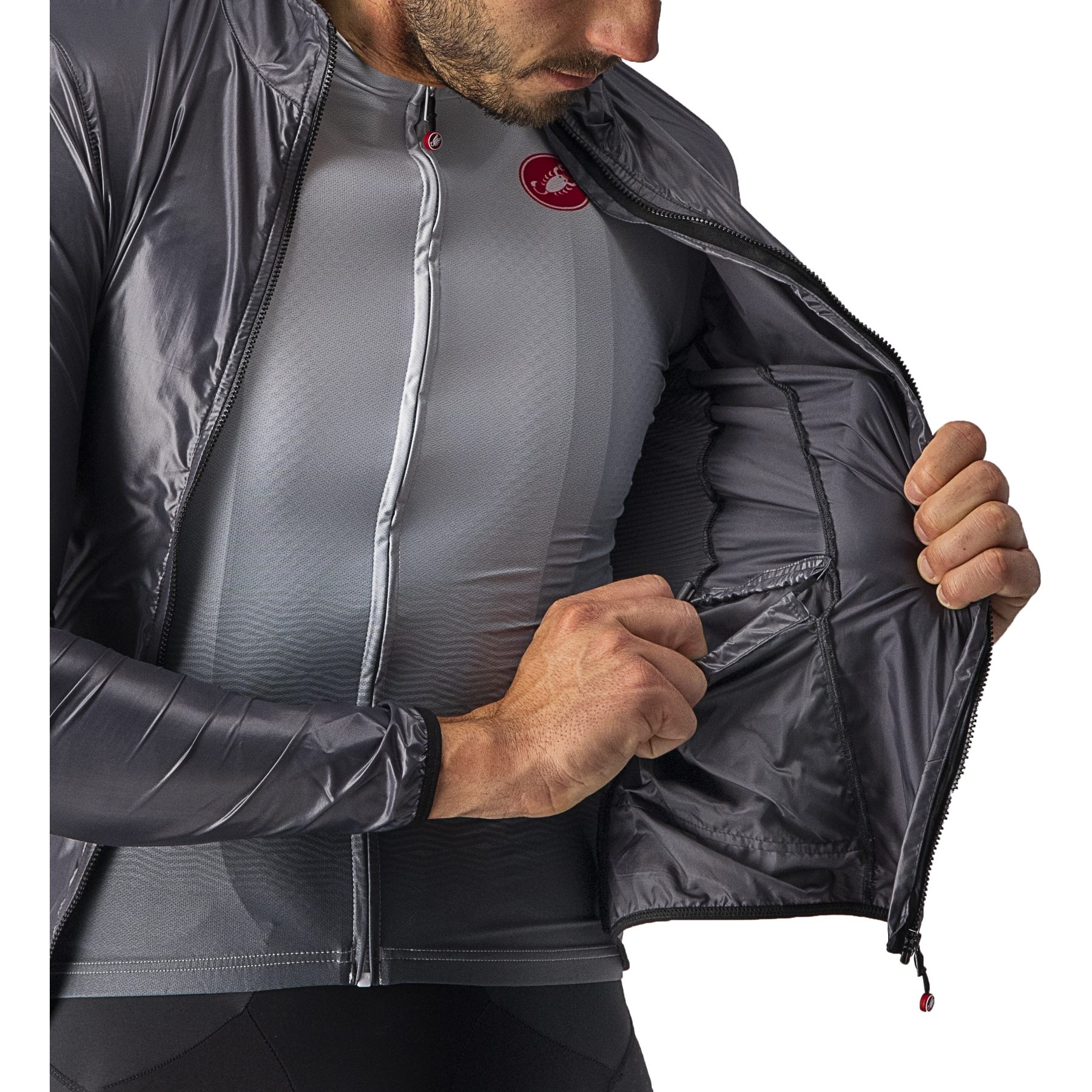 Castelli Aria Shell Jacket Men - dark grey 030 | BIKE24