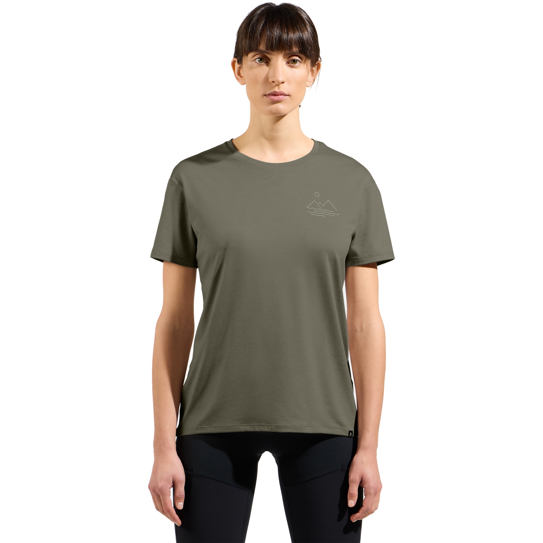 Productfoto van Odlo Ascent Sun. Sea. Mountains. T-Shirt Dames - vetiver melange
