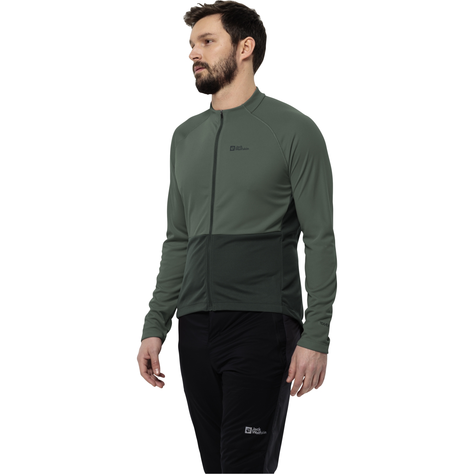 Picture of Jack Wolfskin Morobbia FZ L/S Longsleeve Jersey - hedge green