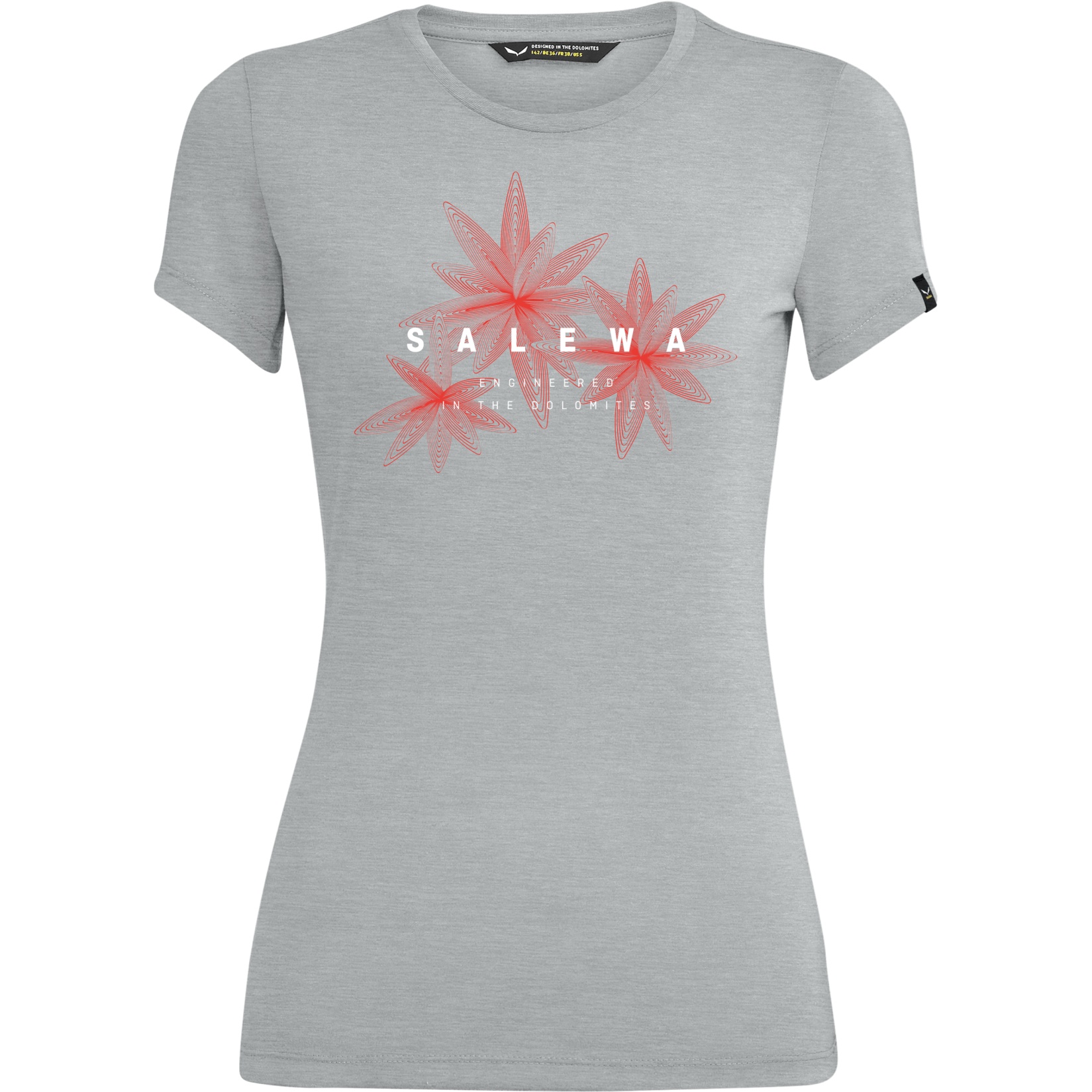 Picture of Salewa Lines Graphic Dry T-Shirt Women - heather grey melange/flowers 626