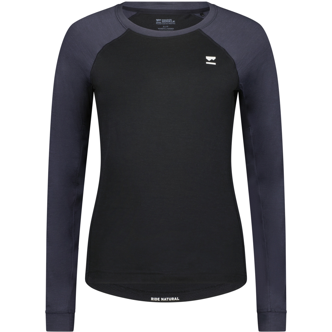 Bild von Mons Royale Tarn Merino Shift Langarmshirt Damen - schwarz / 9 iron