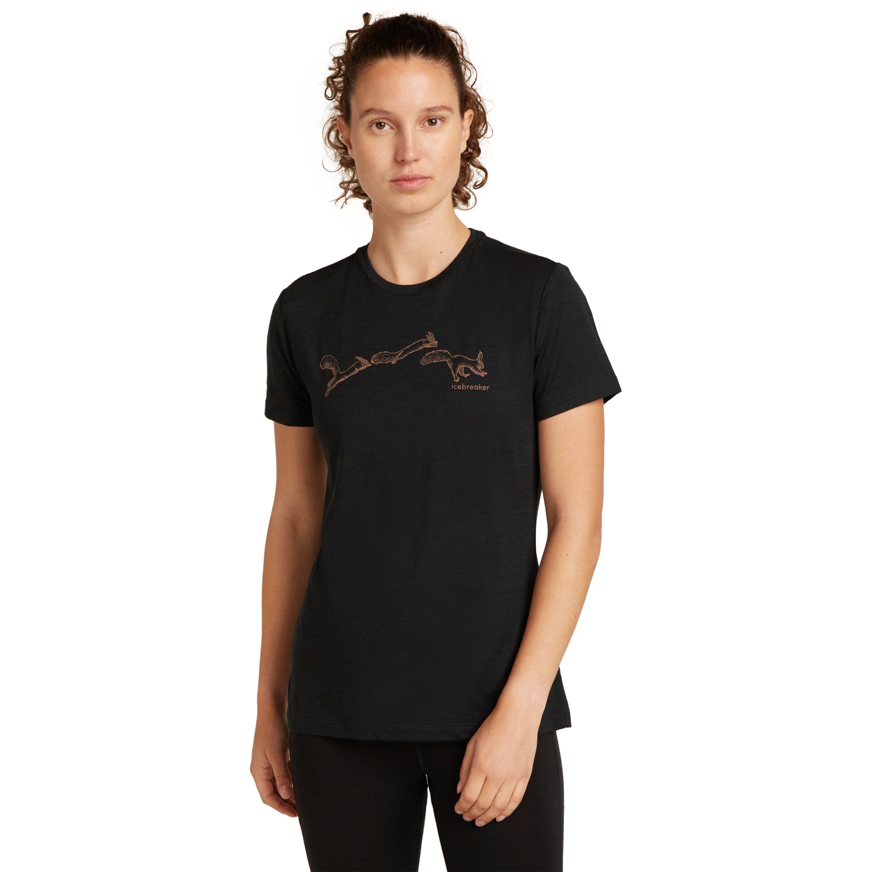 Produktbild von Icebreaker Merino 150 Tech Lite T-Shirt Airbourne Squirrel Damen - Schwarz
