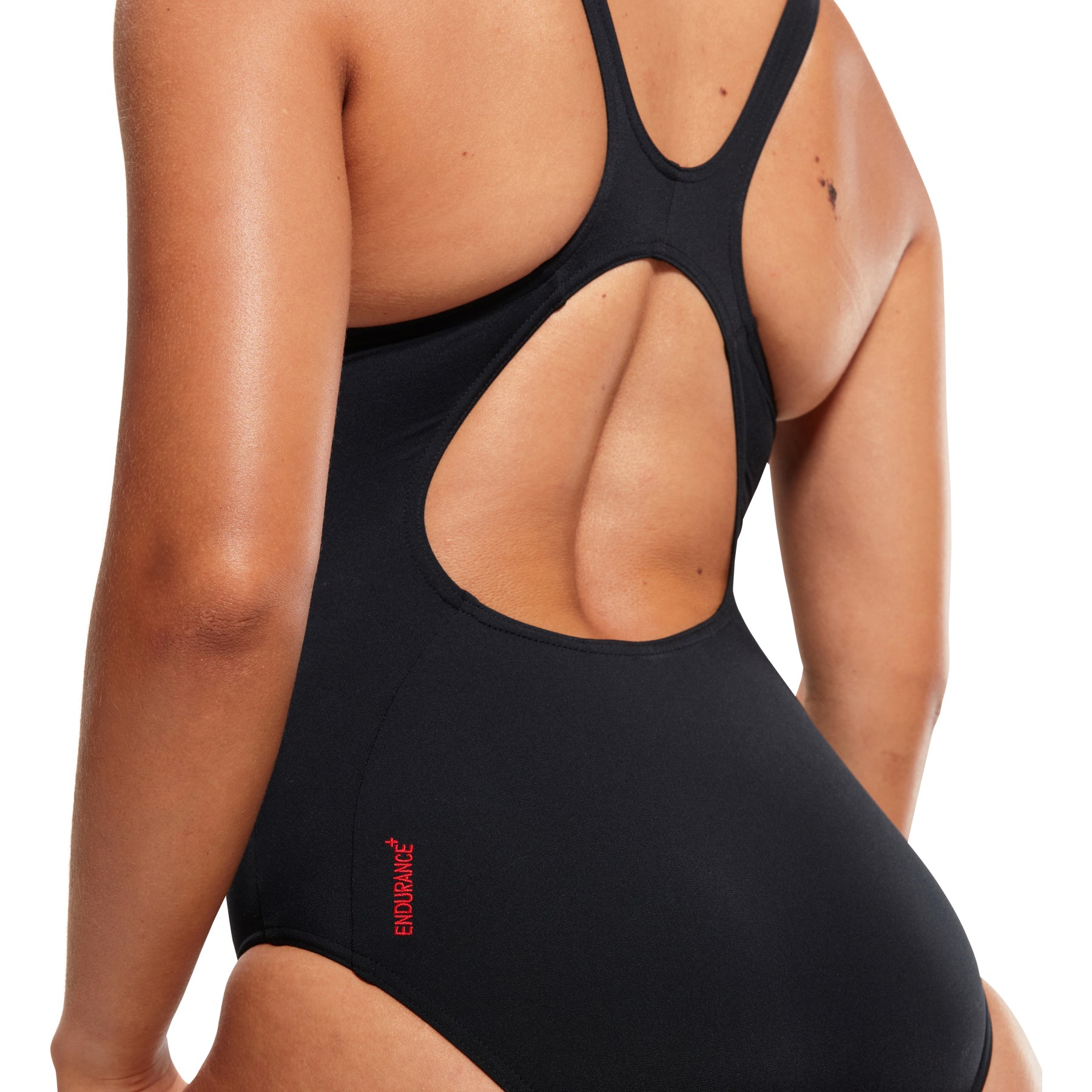 Speedo Placement Muscleback Bathing Suit - black/fed red/chroma blue |  BIKE24