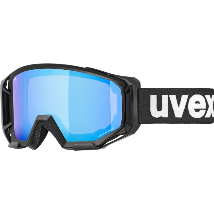 Image of Uvex athletic CV Goggle - black matt/colorvision green mirror blue