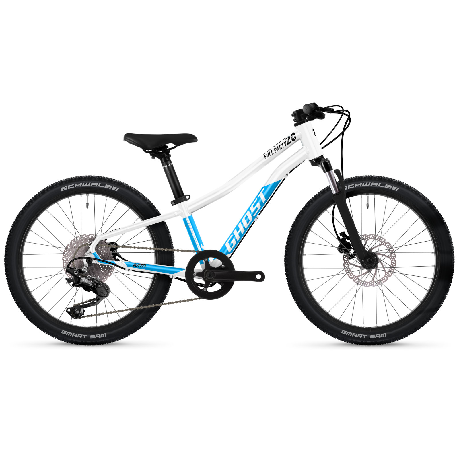 Image of Ghost KATO FULL PARTY - 20" Kids Bike - 2024 - pearl white / bright blue glossy