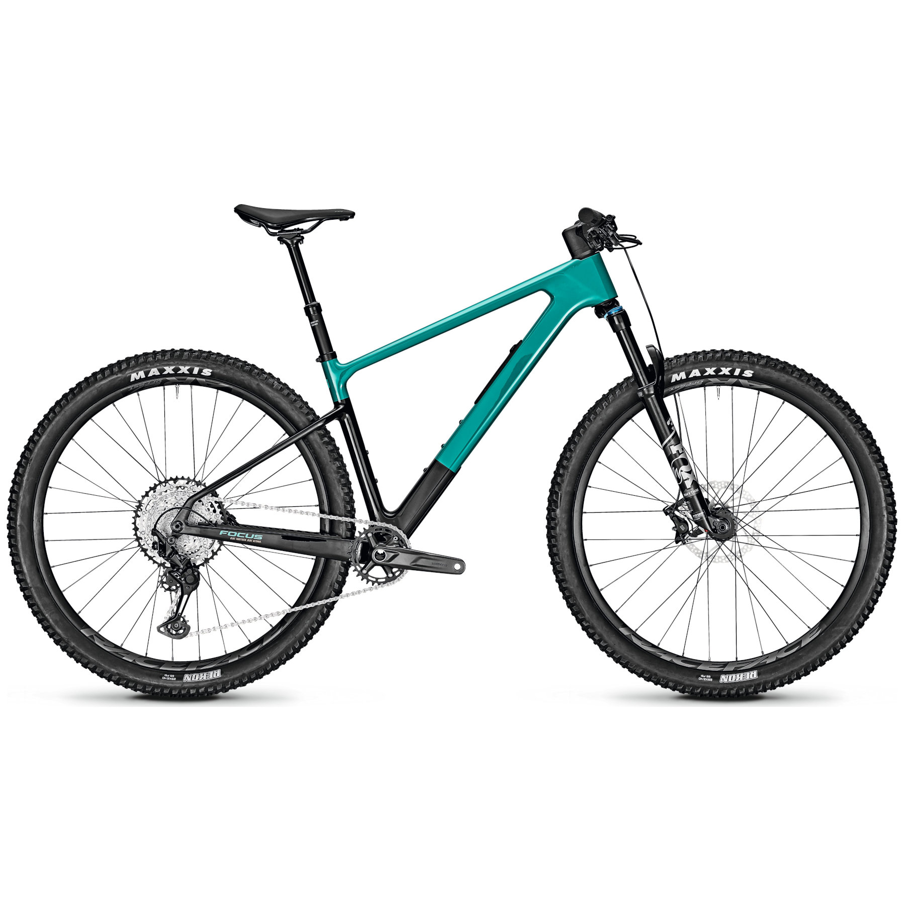 Productfoto van FOCUS RAVEN 8.8 - Carbon Mountainbike - 2023 - Bluegreen / Carbon Raw