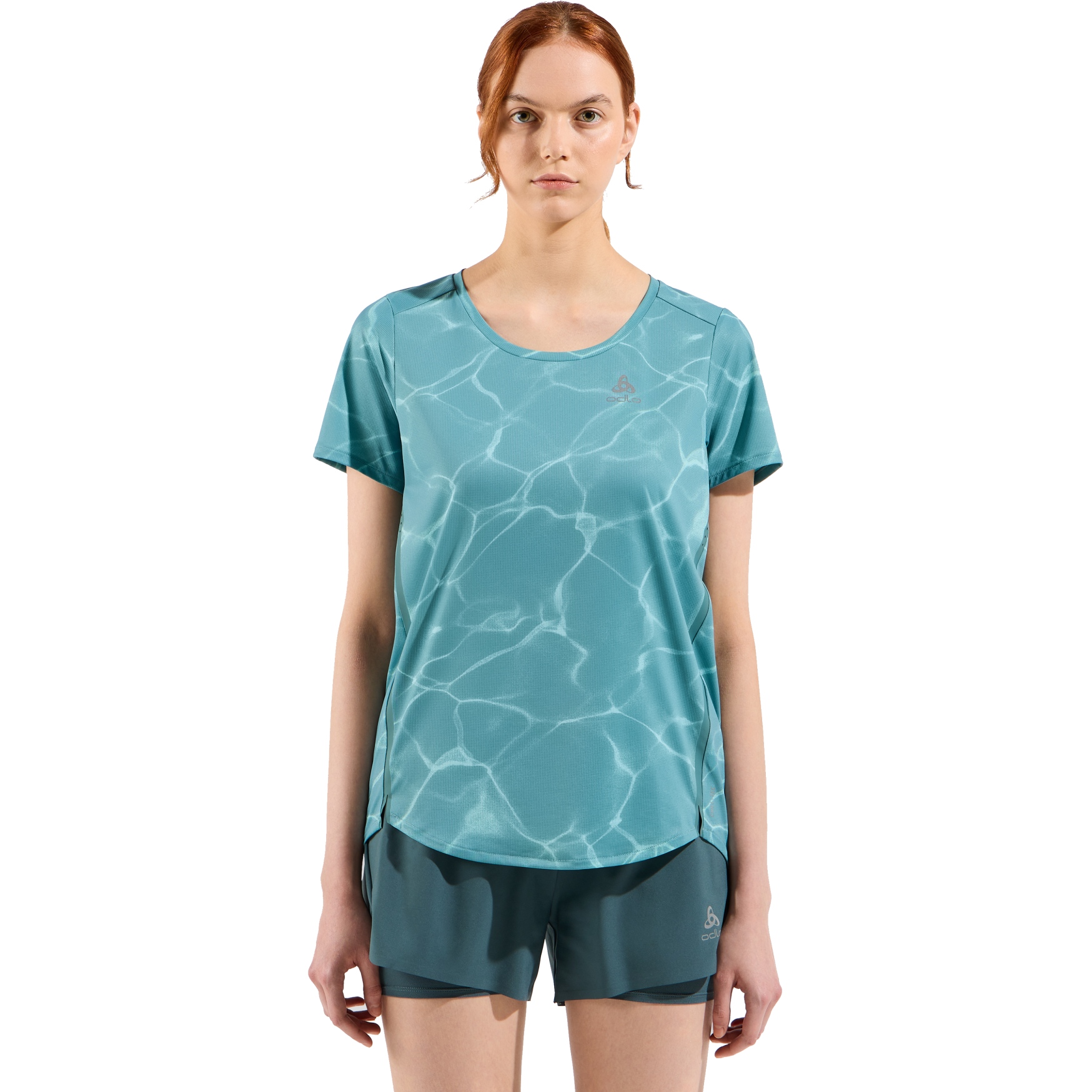 Produktbild von Odlo Zeroweight Chill-Tec Laufshirt mit Print Damen - arctic