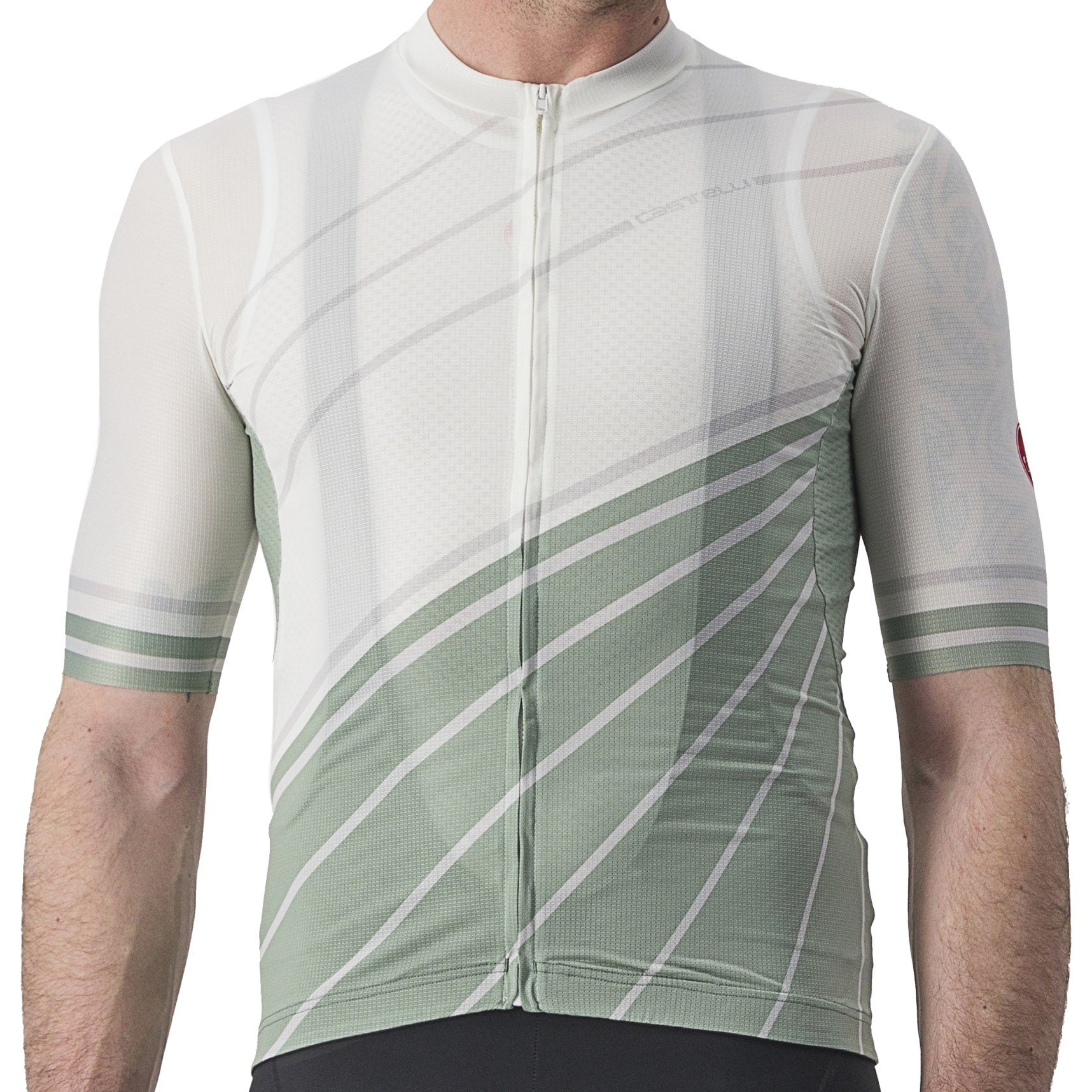 Picture of Castelli Speed Strada Jersey - ivory/defender green 065