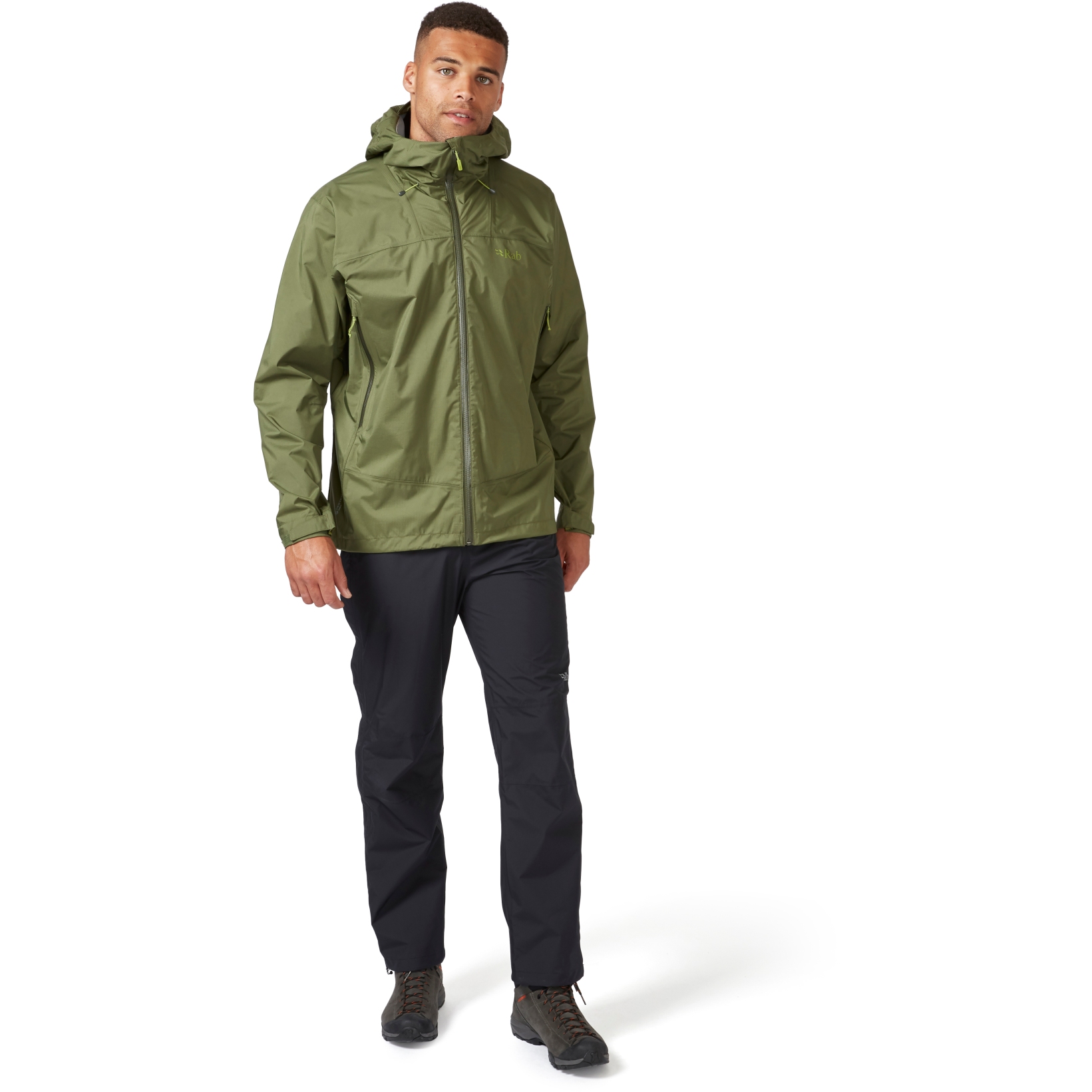 Rab downpour jacket online field green