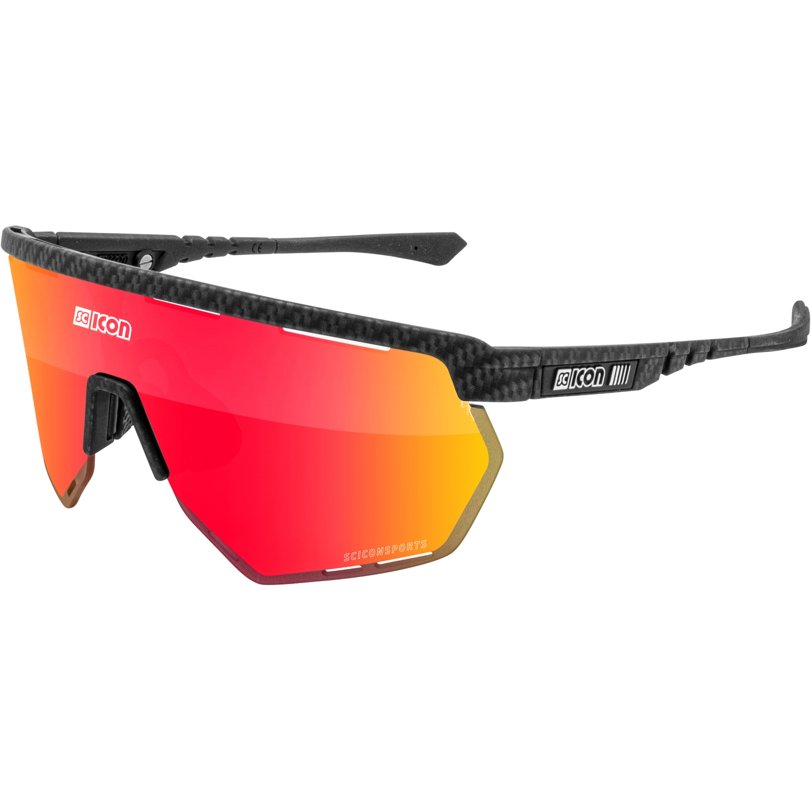 Produktbild von Scicon Aerowing Brille - Carbon Matt / Multimirror Red + Clear