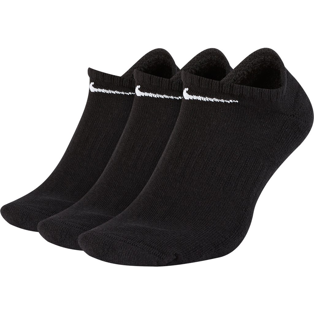 Image of Nike Everyday Cushioned Training No-Show Socks (3 Pairs) - black/white SX7673-010