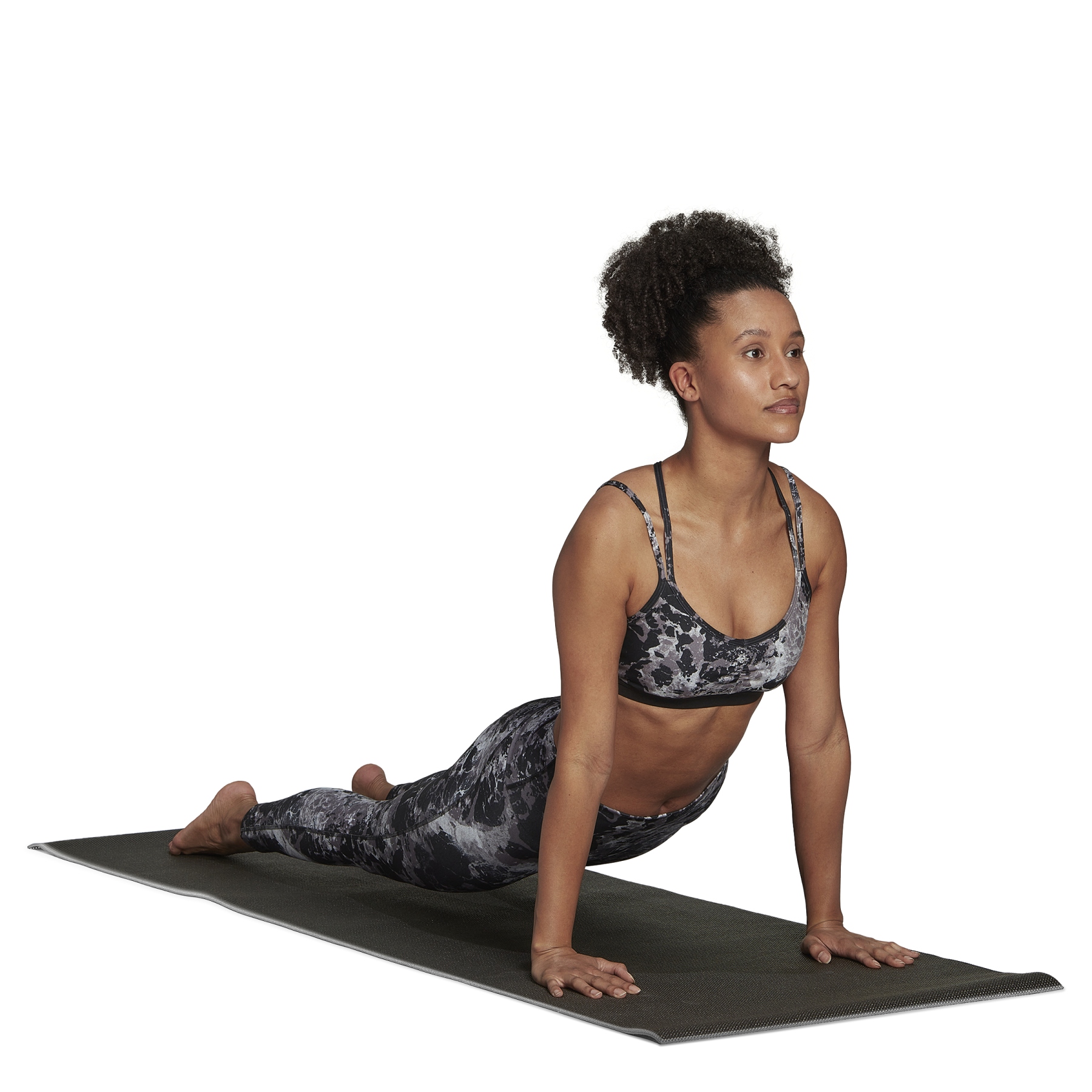 adidas Yoga Essentials Studio Light-Support Allover Print Sports Bra Women  - black HC3726