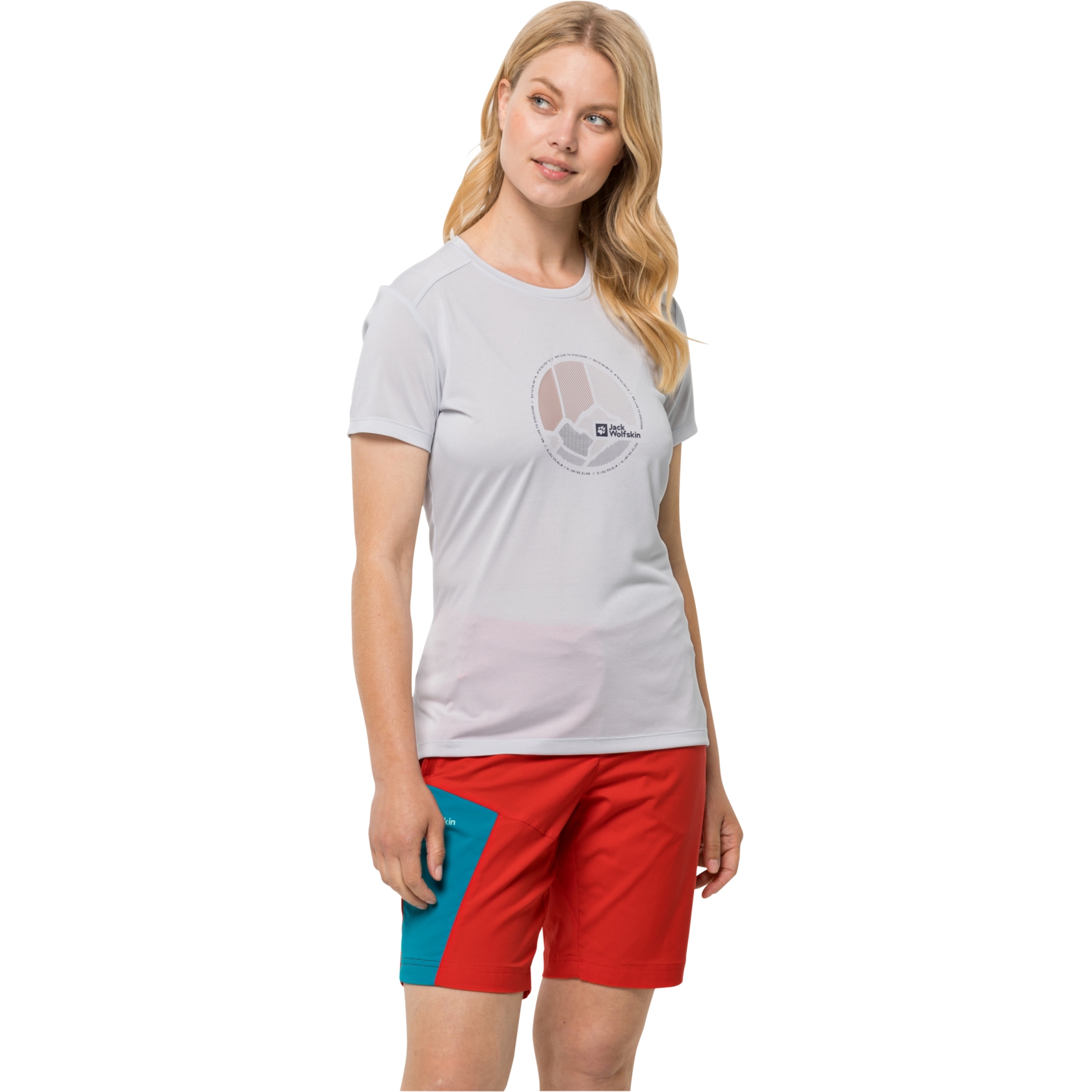 Picture of Jack Wolfskin Crosstrail Graphic T-Shirt Women - white cloud