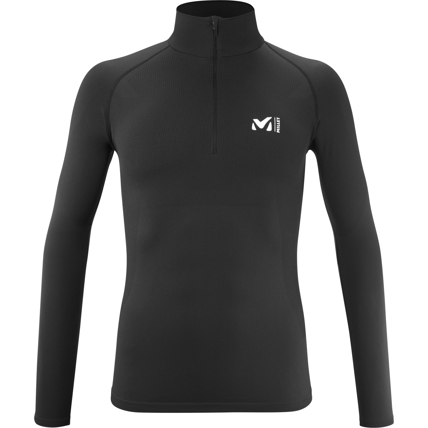 Picture of Millet Intense Seamless Warm Zip Men&#039;s Long Sleeve Shirt - Black - Black
