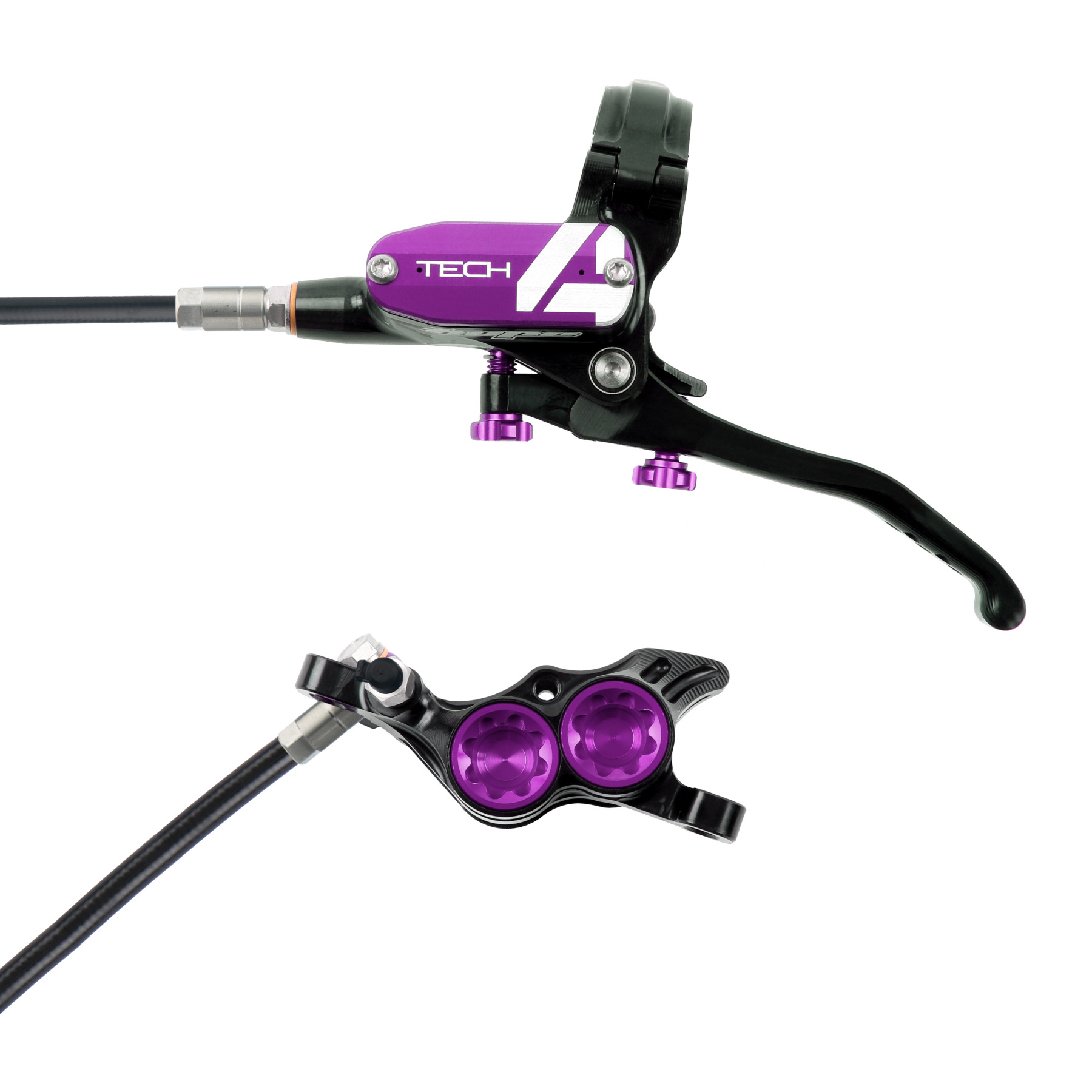Image of Hope Tech 4 E4 Disc Brake - black/purple - Lever left
