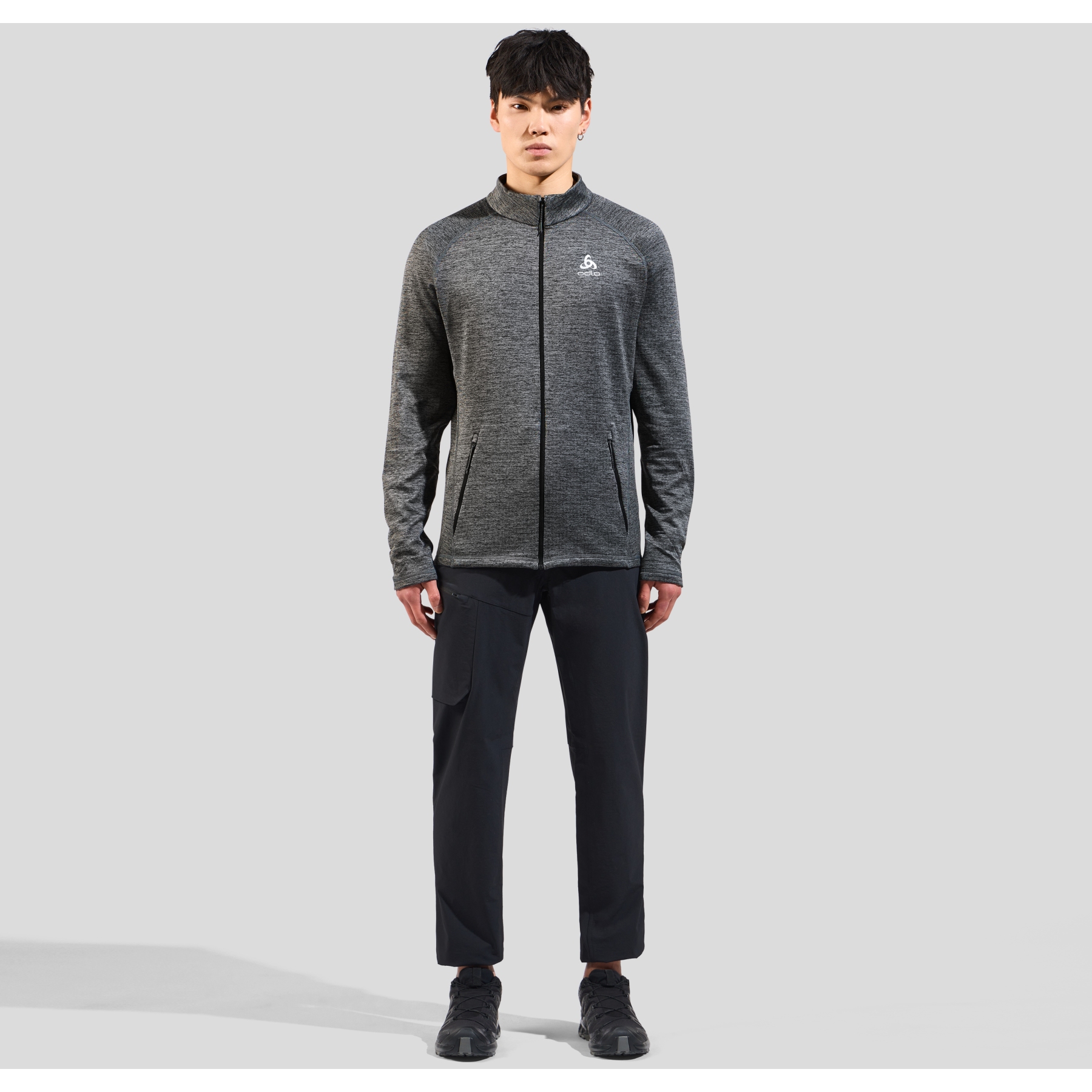 Odlo Tencia Mid Layer Jacket Men - dark grey melange | BIKE24