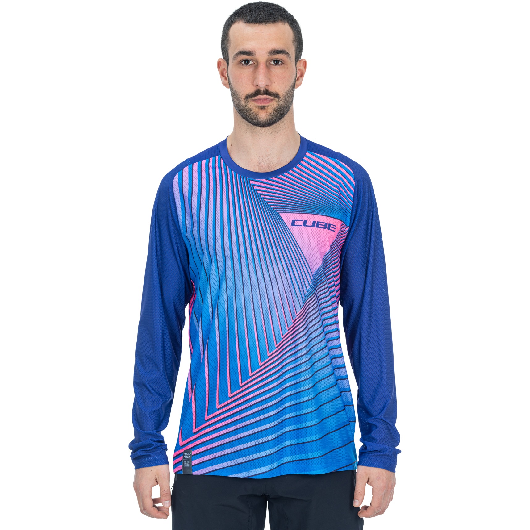 Picture of CUBE VERTEX Round Neck Jersey Longsleeve Men - blue&#039;n&#039;pink
