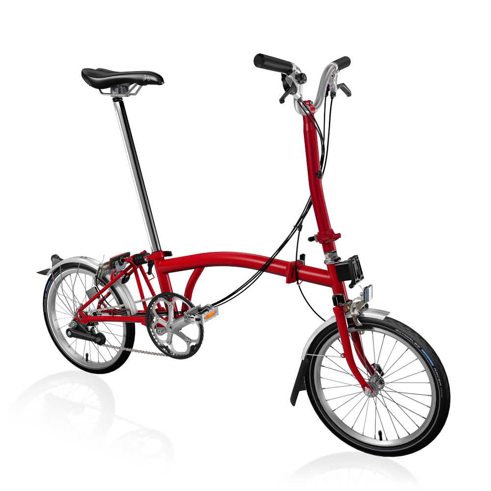 Picture of Brompton C Line Explore - 6-Speed - High Bar - Extended Seatpost - 16&quot; Folding Bike - 2023 - house red matt