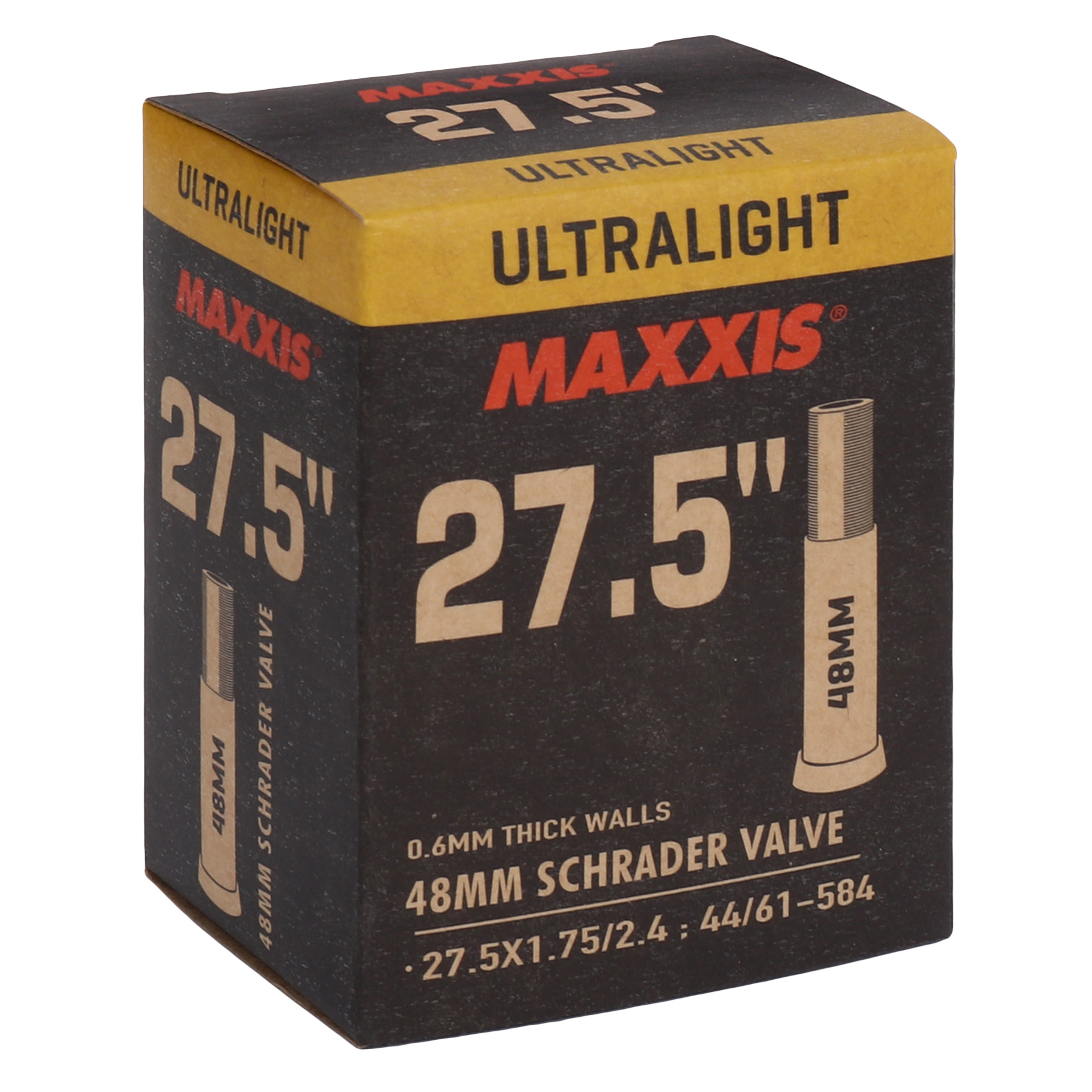 Picture of Maxxis UltraLight MTB Tube - 27.5x1.75-2.4 inches - Schrader - 48mm
