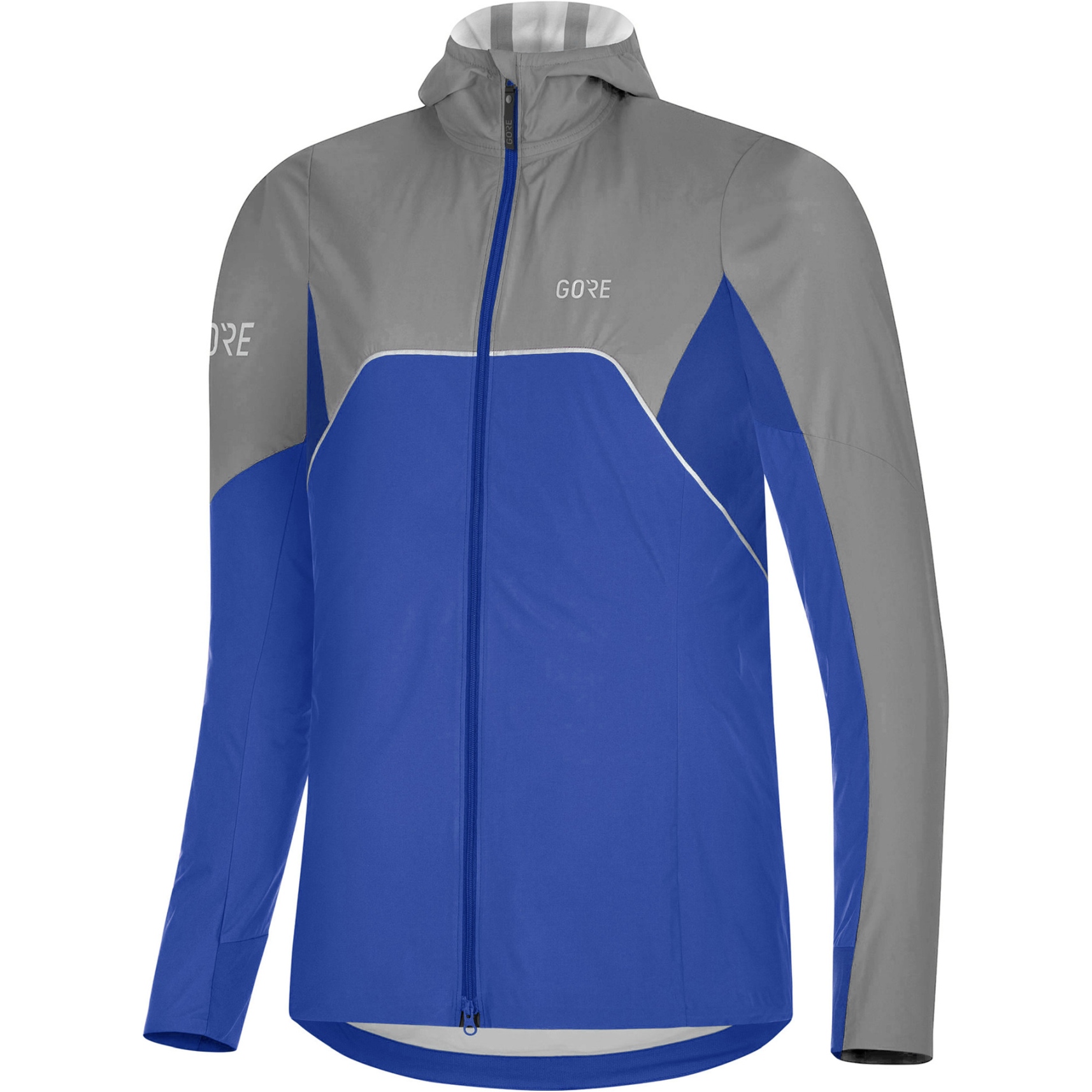 Image of GOREWEAR R7 Partial GORE-TEX INFINIUM™ Hooded Jacket Women - ultramarine blue/lab gray BLBF