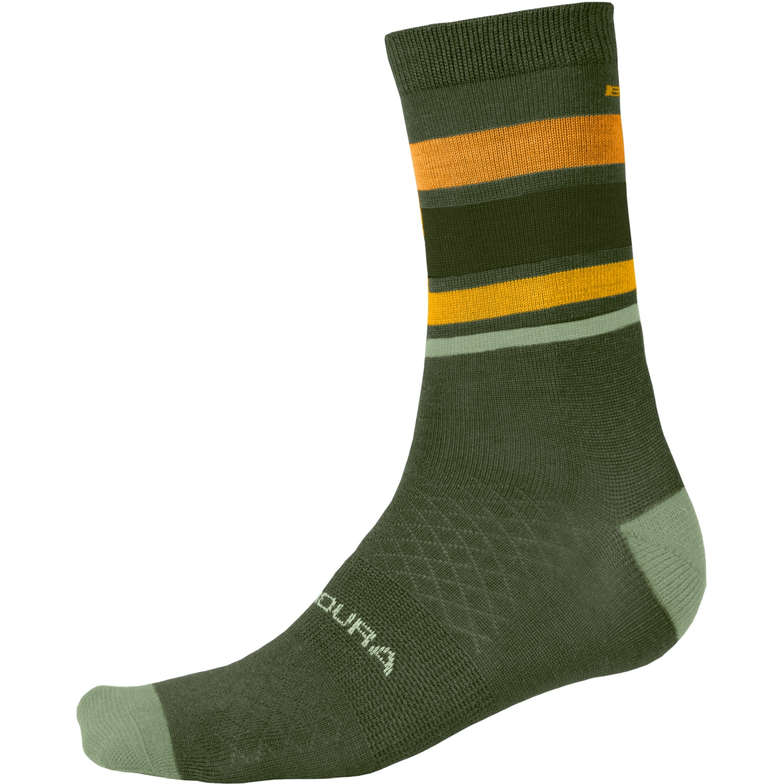 Produktbild von Endura BaaBaa Merino Stripe Socken mittellang - olive green