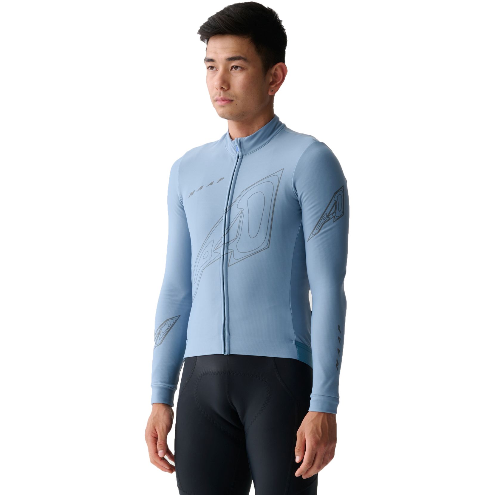 Maillot Manches Longues Vélo Homme - Maillot Manches Longues Et Cuissard Rembourré Gel 3D Pour VTT Combinaison Cyclisme Hiver