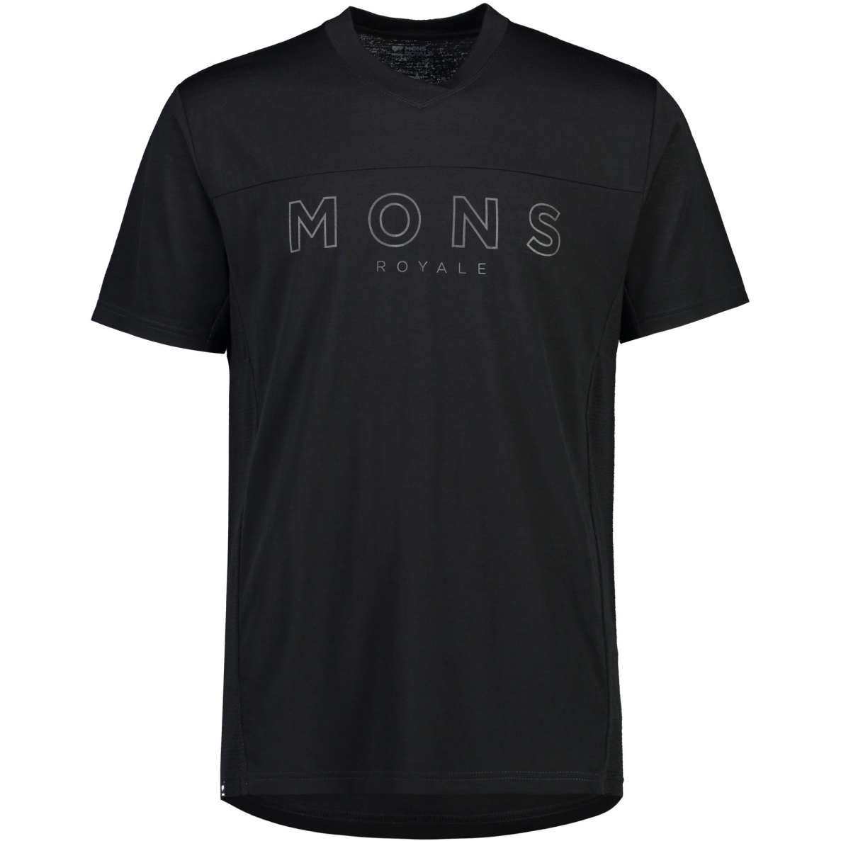 Foto van Mons Royale Redwood Merino Air-Con V T-Shirt Heren - zwart