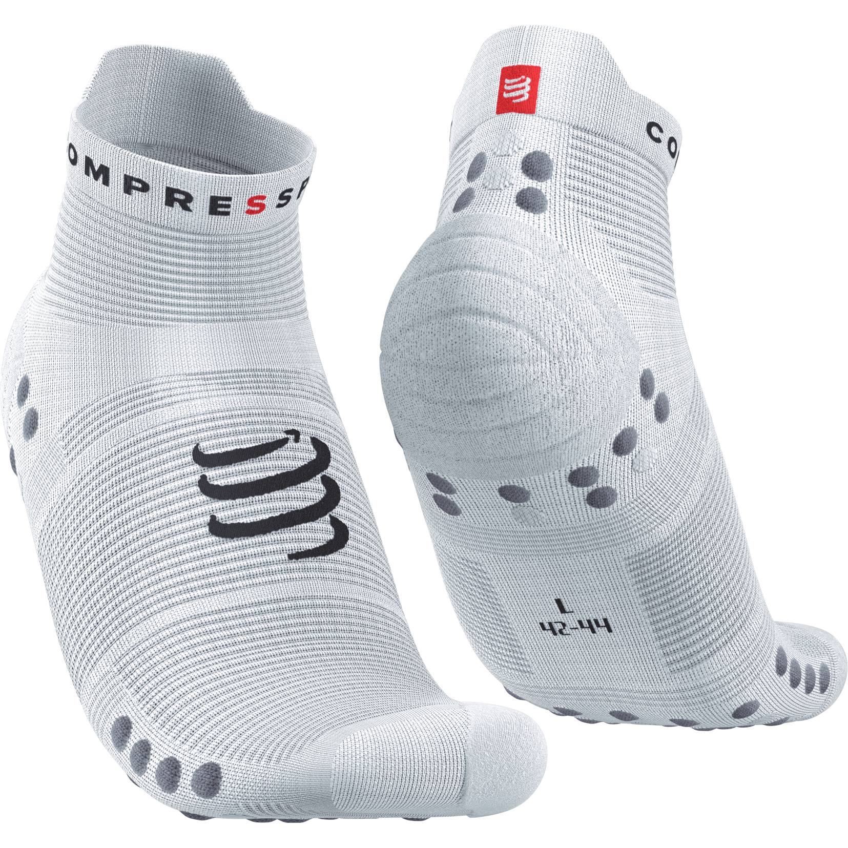 Picture of Compressport Pro Racing Compression Socks v4.0 Run Low - white/alloy