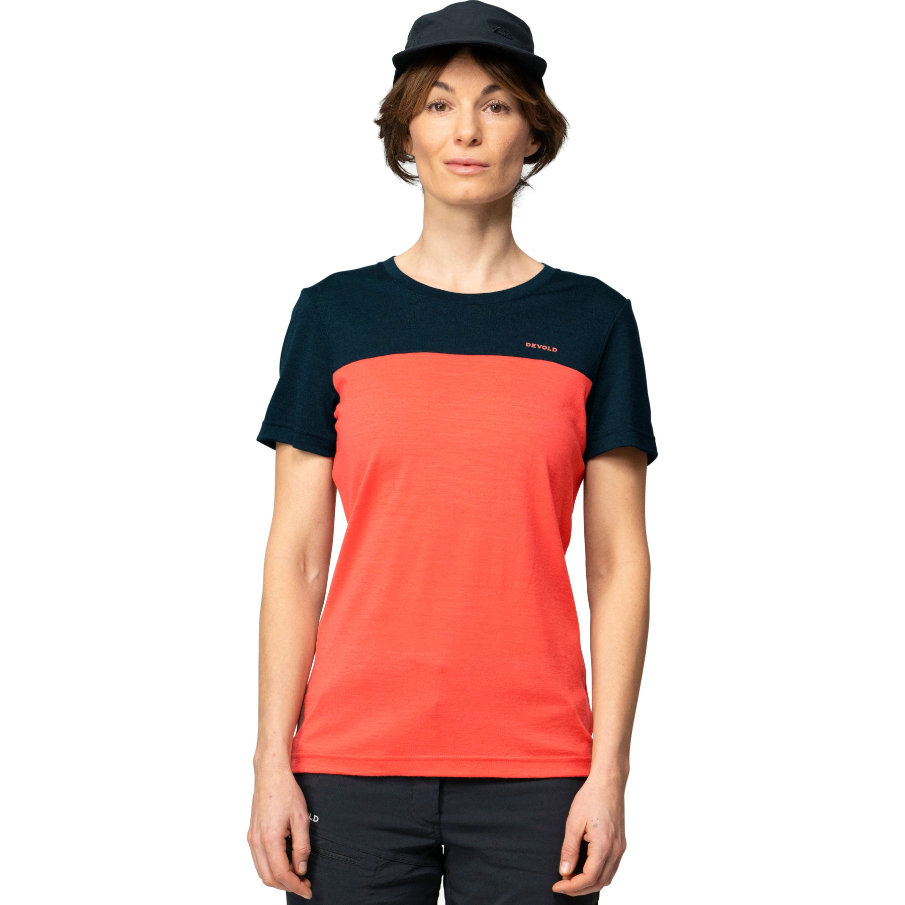Immagine prodotto da Devold Maglietta Donna - Classic Linear - 284H Ink/Coral