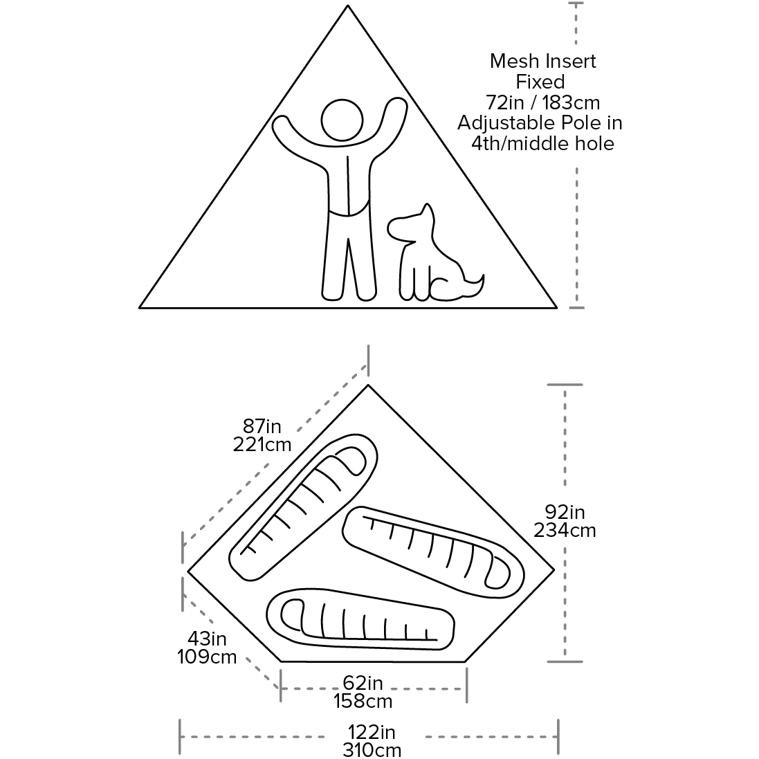 Big Agnes Gold Camp UL 3 Mesh Inner Tent | BIKE24