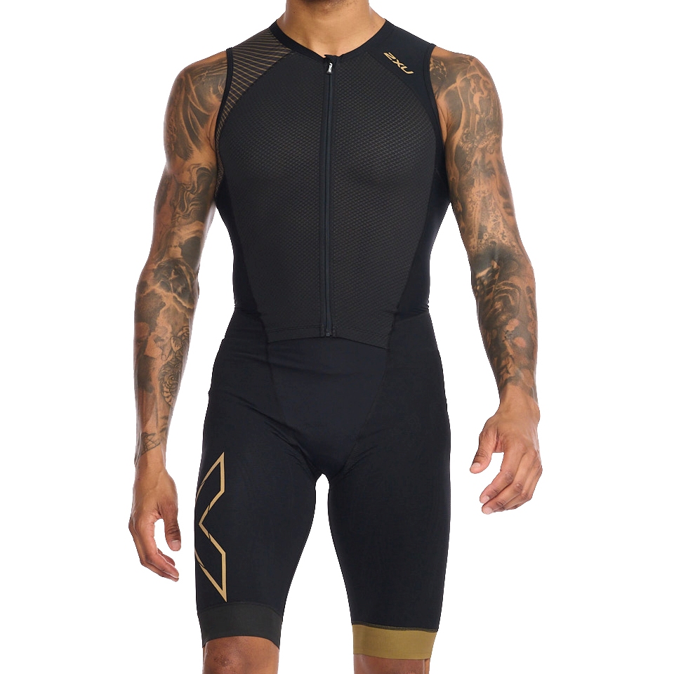 Produktbild von 2XU Light Speed Front Zip Triathlon-Einteiler - schwarz/gold