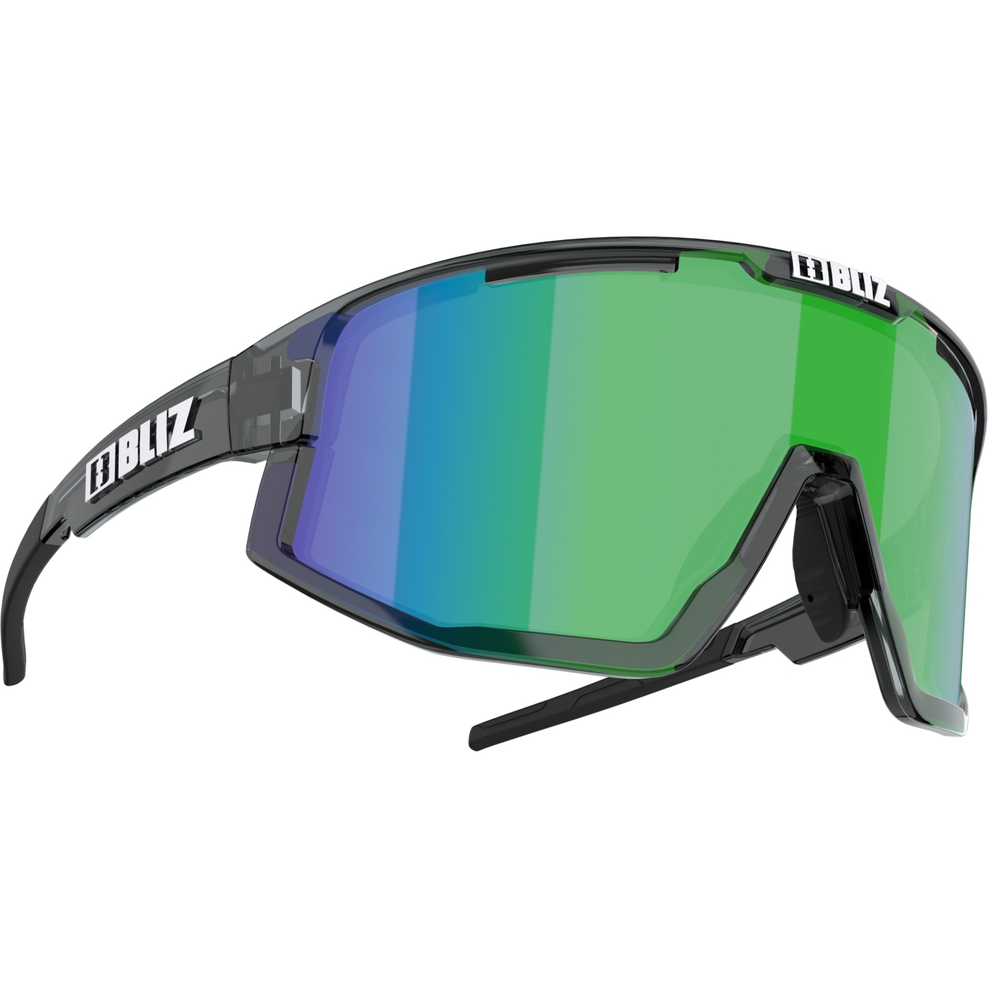Picture of Bliz Fusion Small Glasses - Crystal Black / Brown with Green Multi