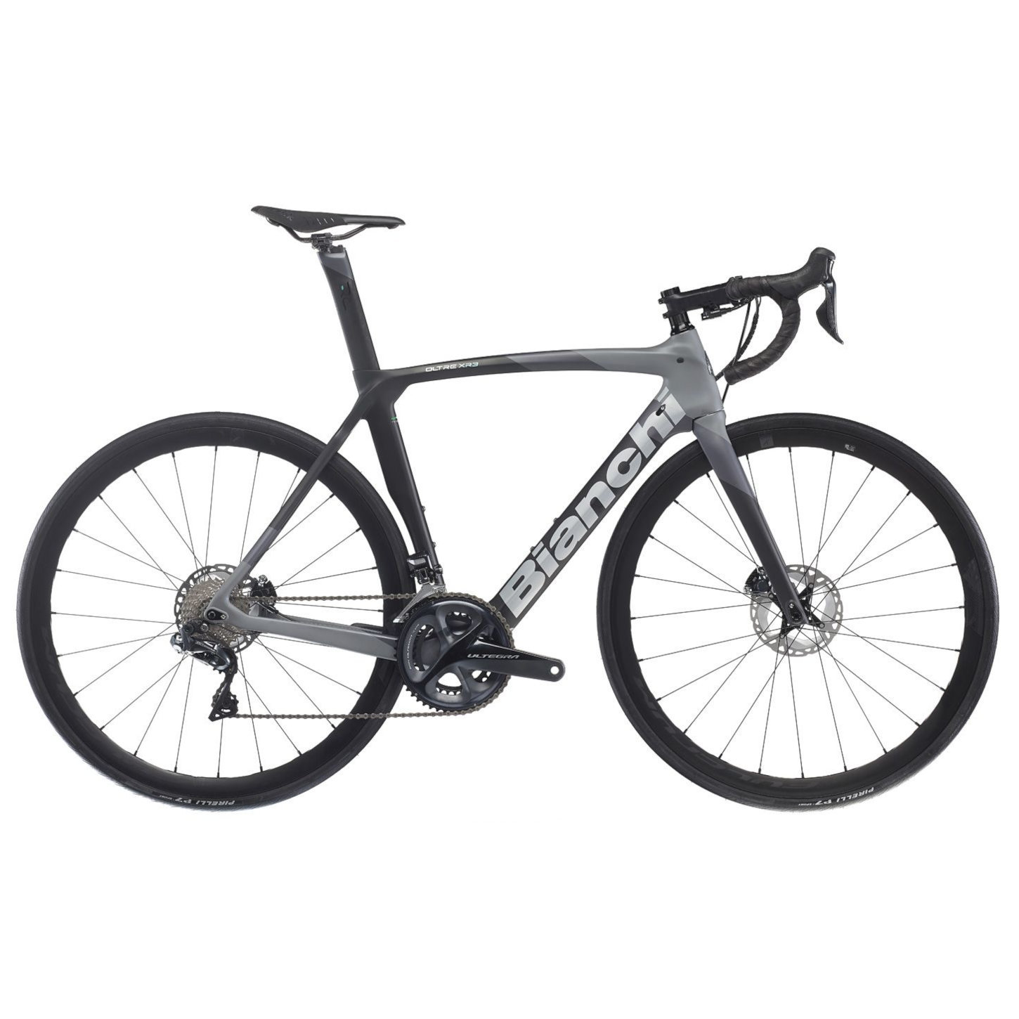 Picture of Bianchi OLTRE XR3 Disc - Ultegra - Carbon Roadbike - 2023 - graphite / grey shade / metal mirror