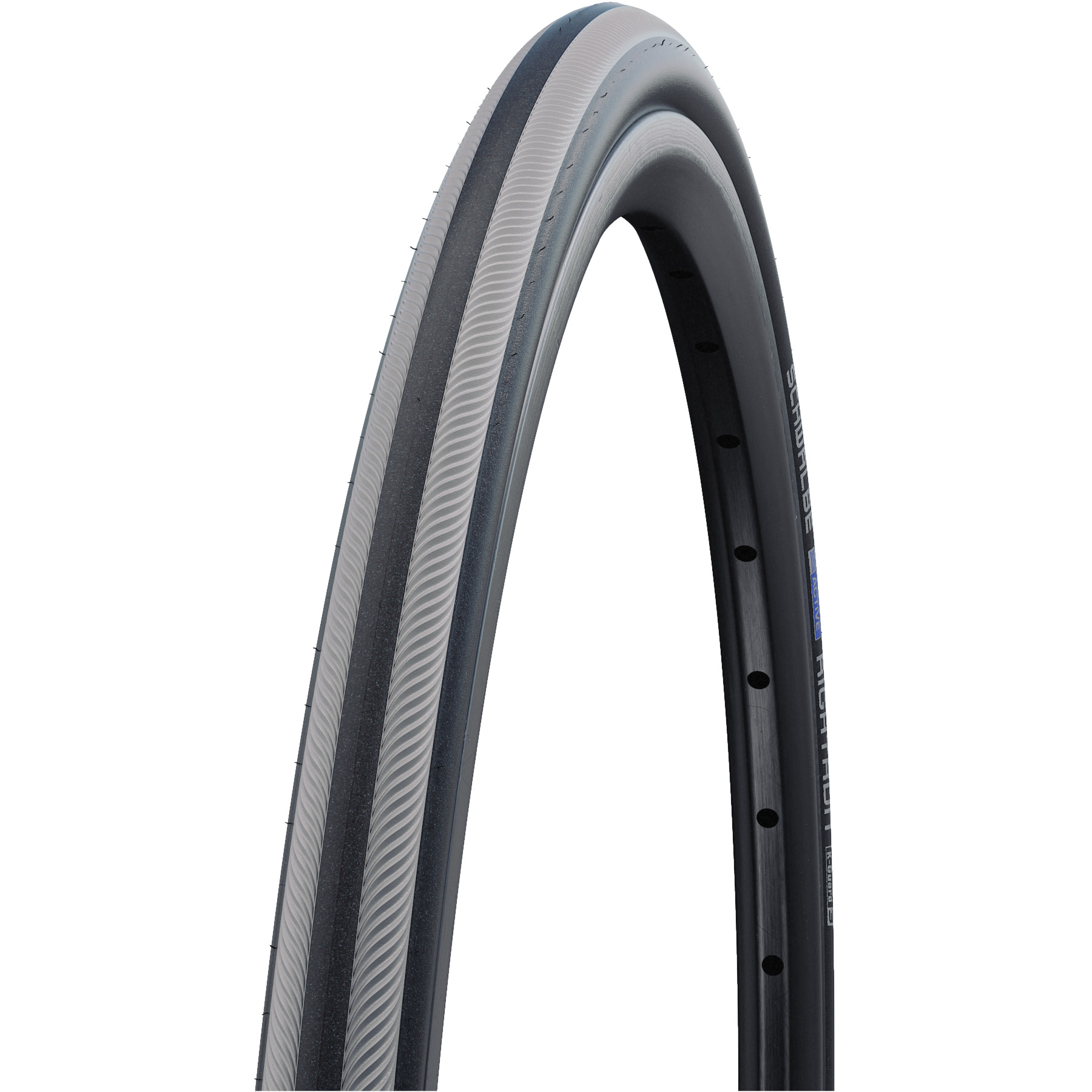 Image of Schwalbe Rightrun Wire Bead Tire - Active | Black 'n' Roll | K-Guard - 22x1.00" | Grey Stripes